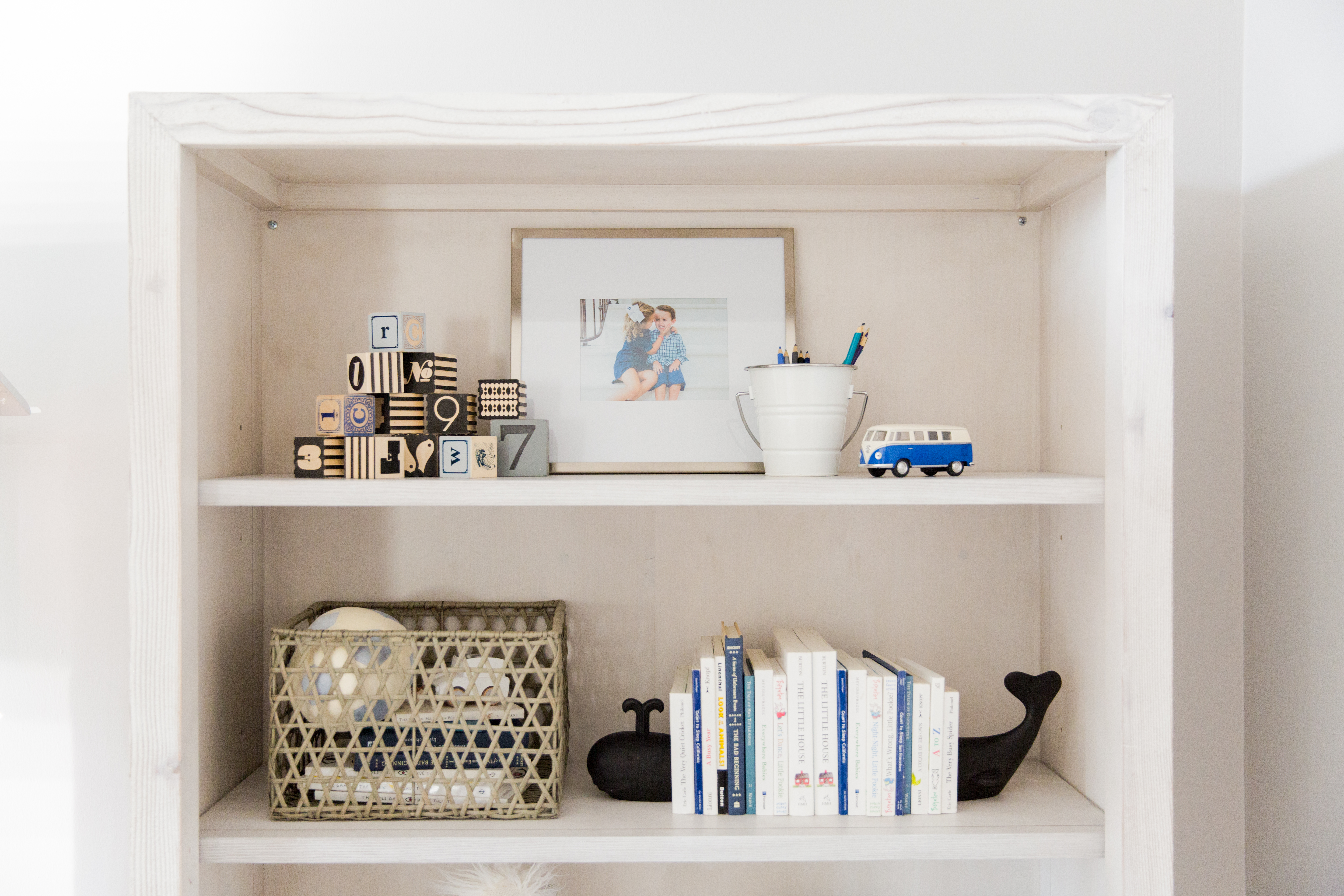 Bookshelves with Neutral Accent Decor