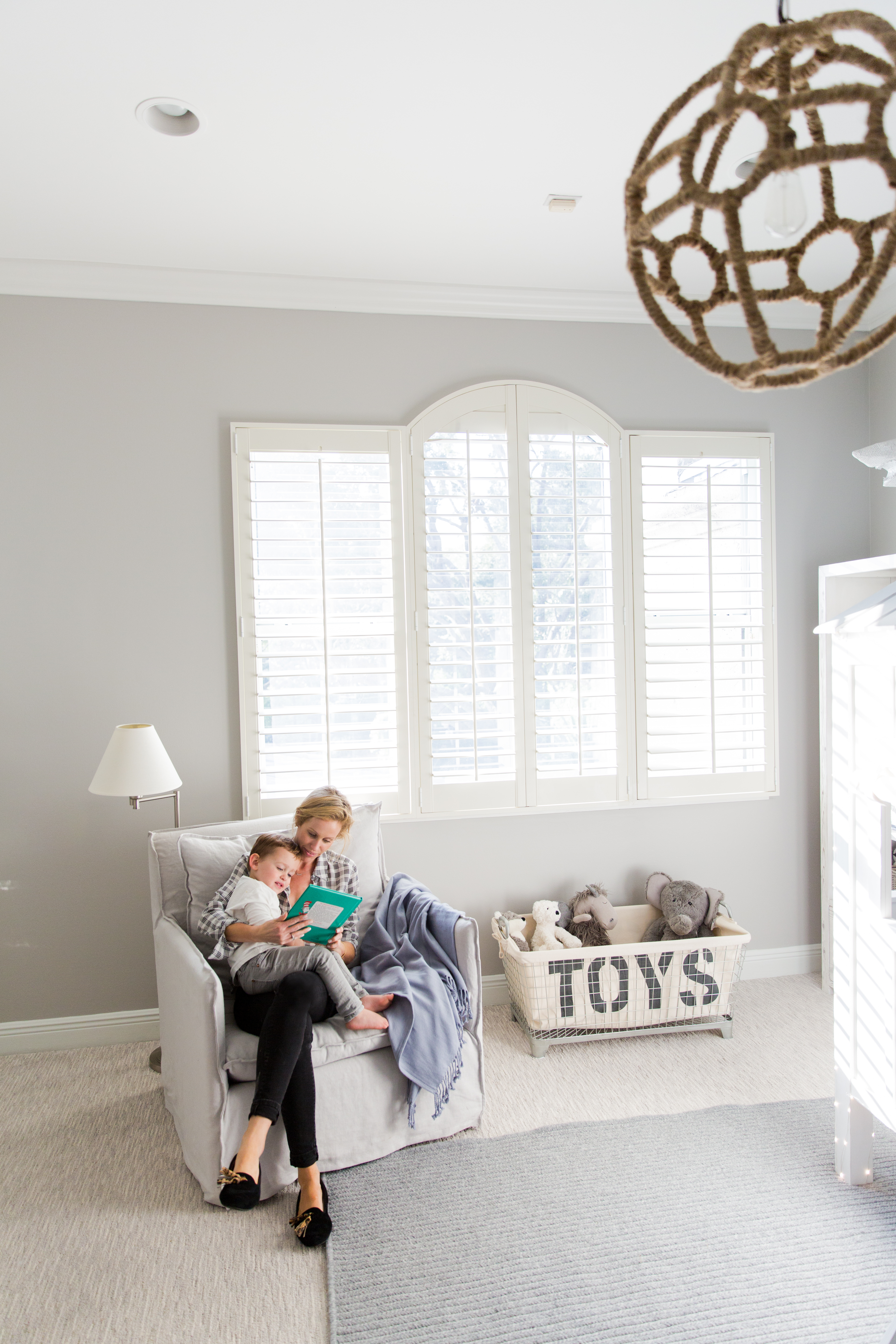 Amanda Gluck's Gray and White Toddler Room with Nautical Accents