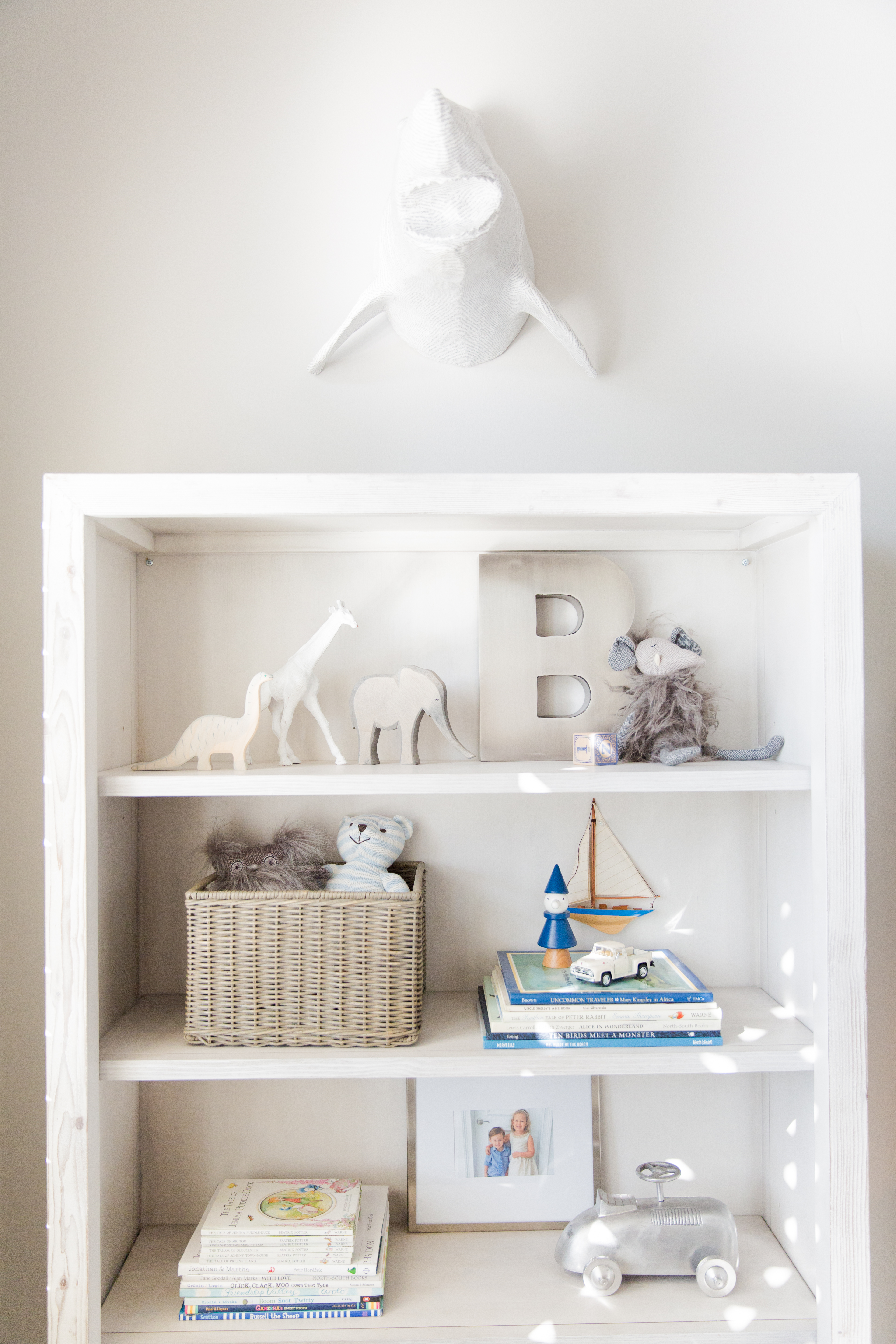 Bookshelves with Neutral Accent Decor