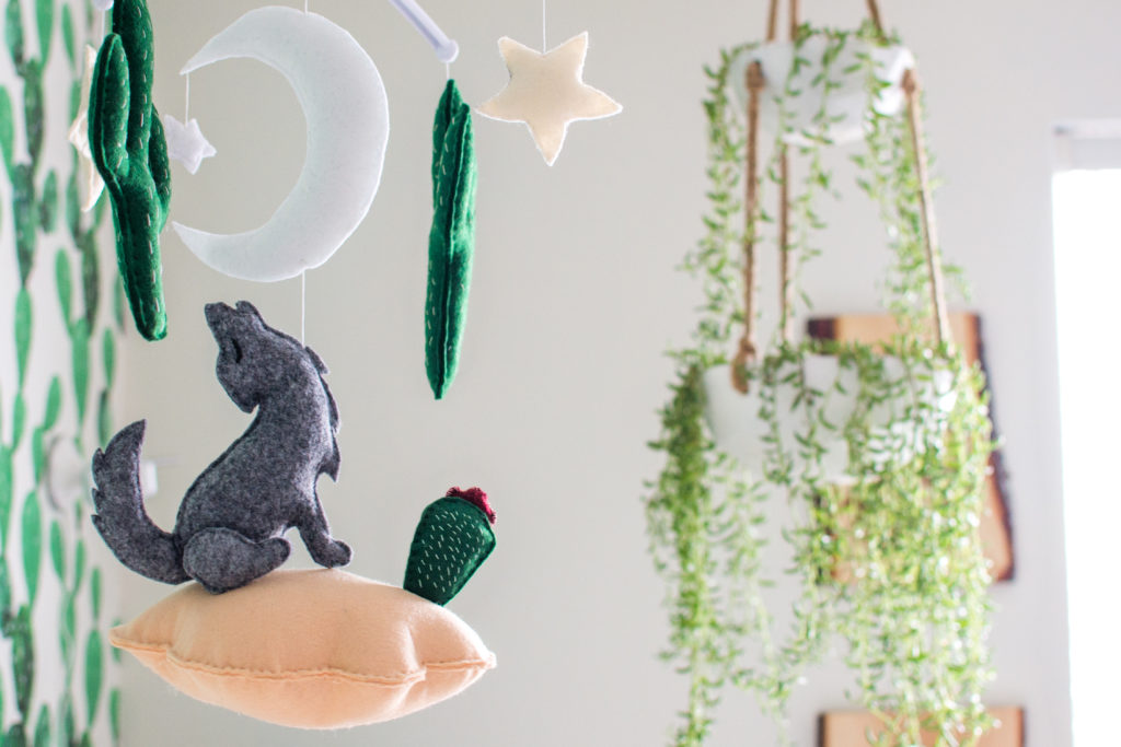 Boho Chic Nursery with Cactus Baby Mobile - Project Nursery