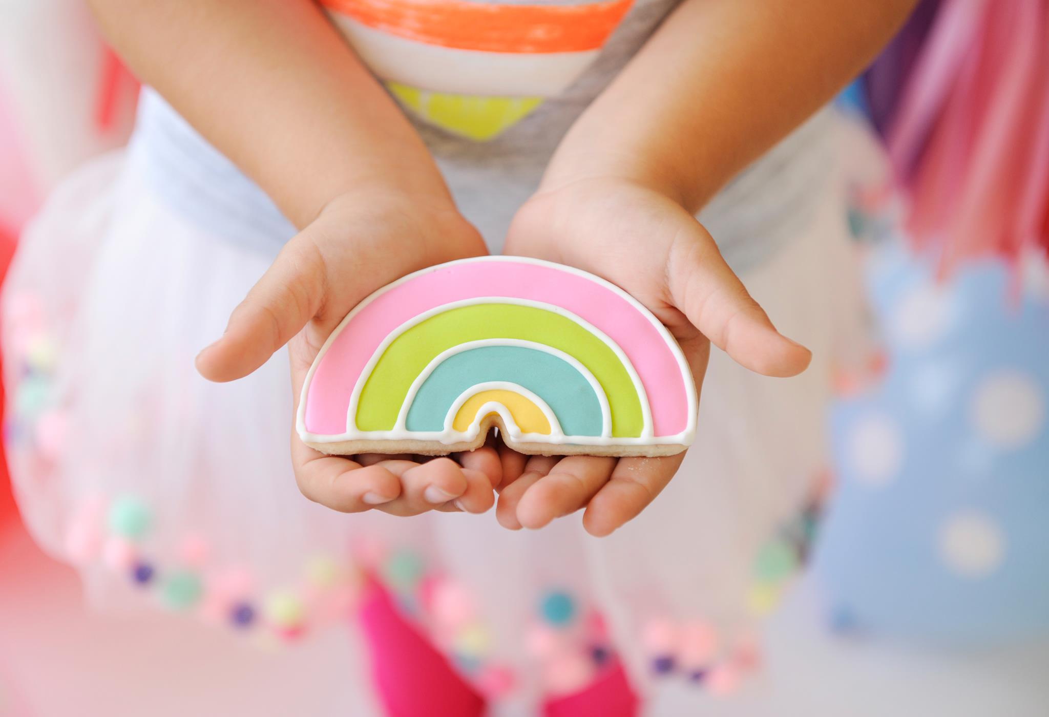 Over the Rainbow Kids Birthday Party Rainbow Sugar Cookies