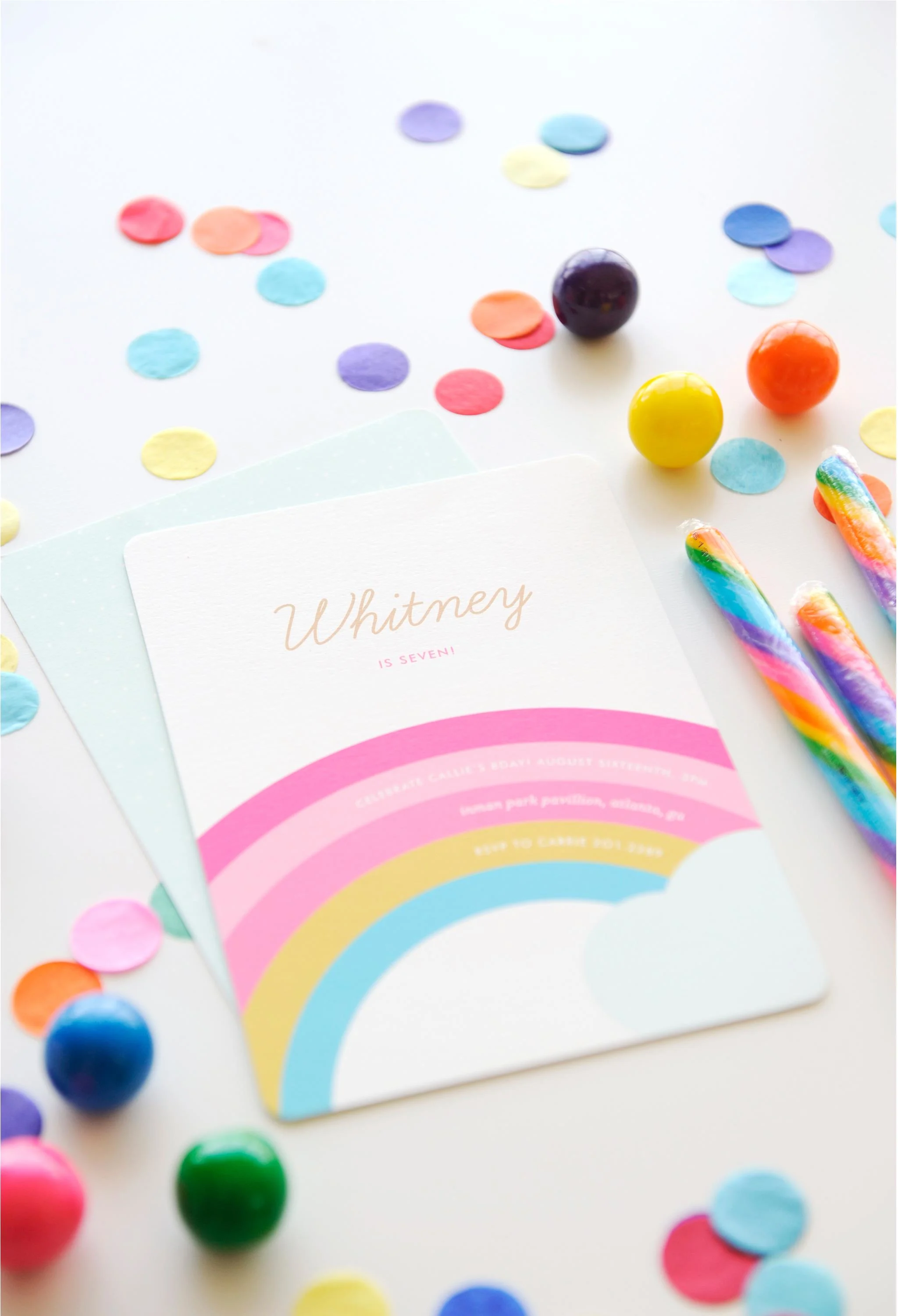 Rainbow Birthday Party Invitation