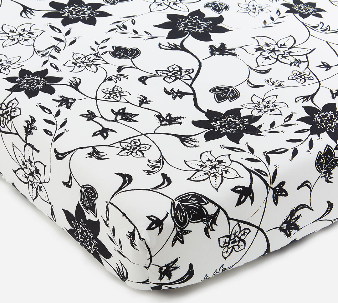 Modern Floral Organic Crib Sheet from The Project Nursery Shop