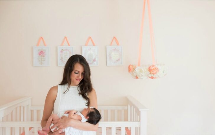 Pink and Coral Girls Nursery with Floral Wreath Mobile - Project Nursery