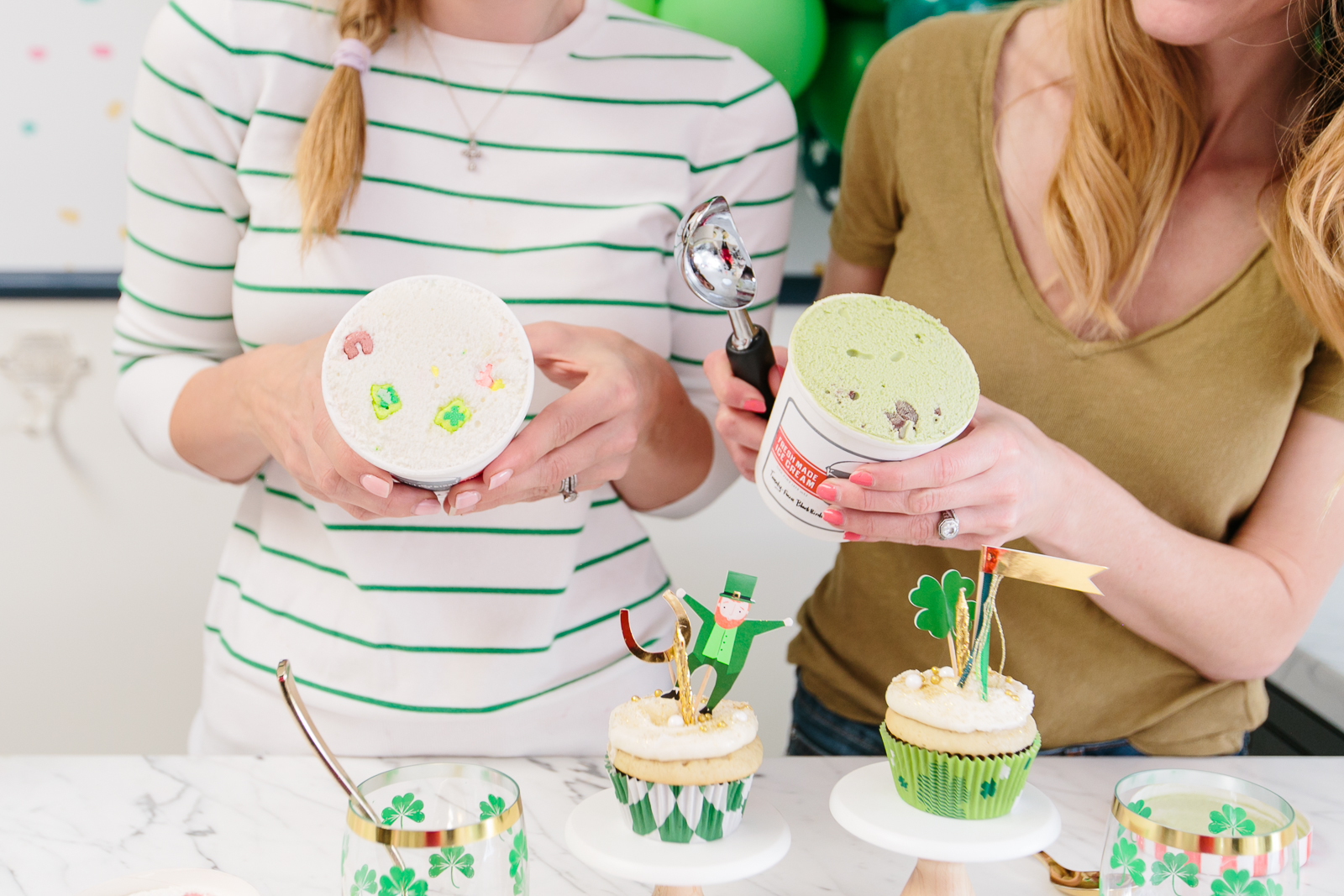 St. Patrick's Day Ice Cream and Cupcakes