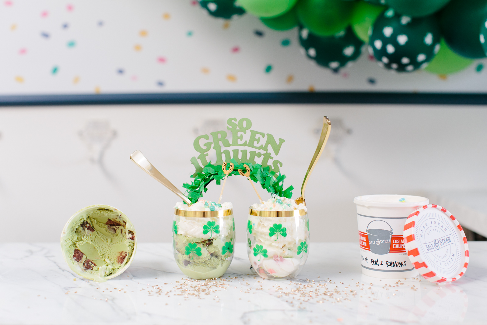 St. Patrick's Day Ice Cream Sundaes