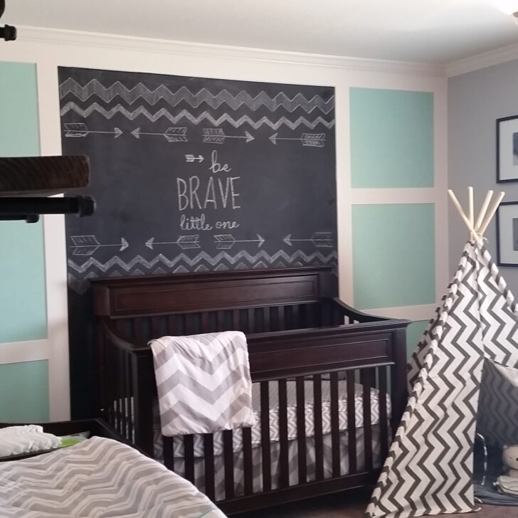 Chalkboard and Aqua Nursery