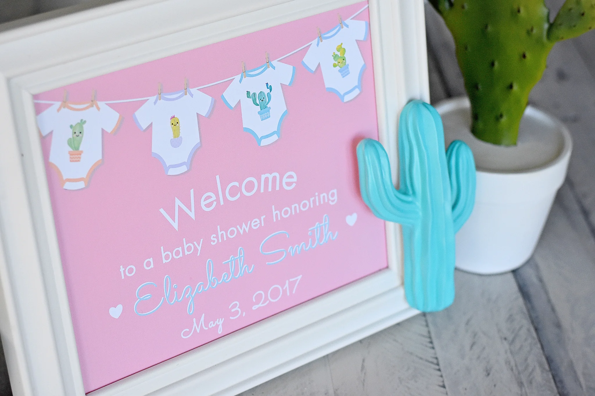 Cactus Baby Shower Welcome Sign - Project Nursery