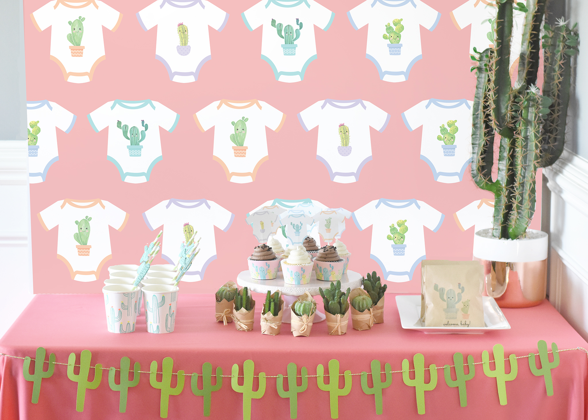 Garlands Decorative Banners Its A Girl Cactus For Fiesta Baby