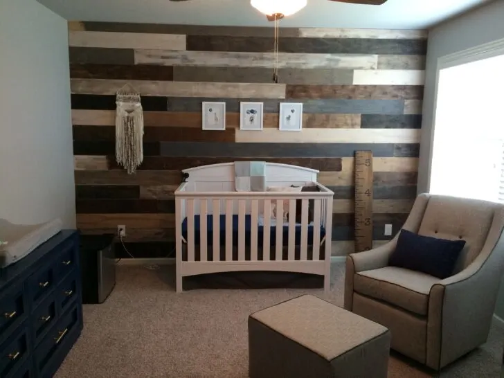 Animal Nursery with Plank Wall