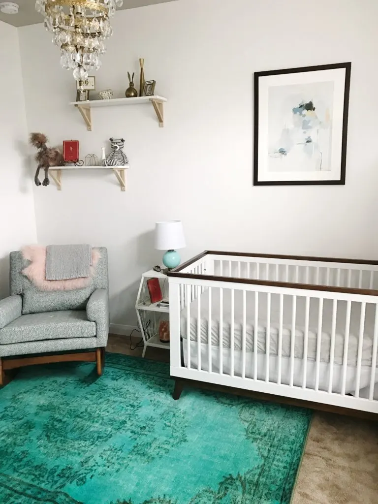 Eclectic Boho Nursery with Overdyed Green Rug - Project Nursery