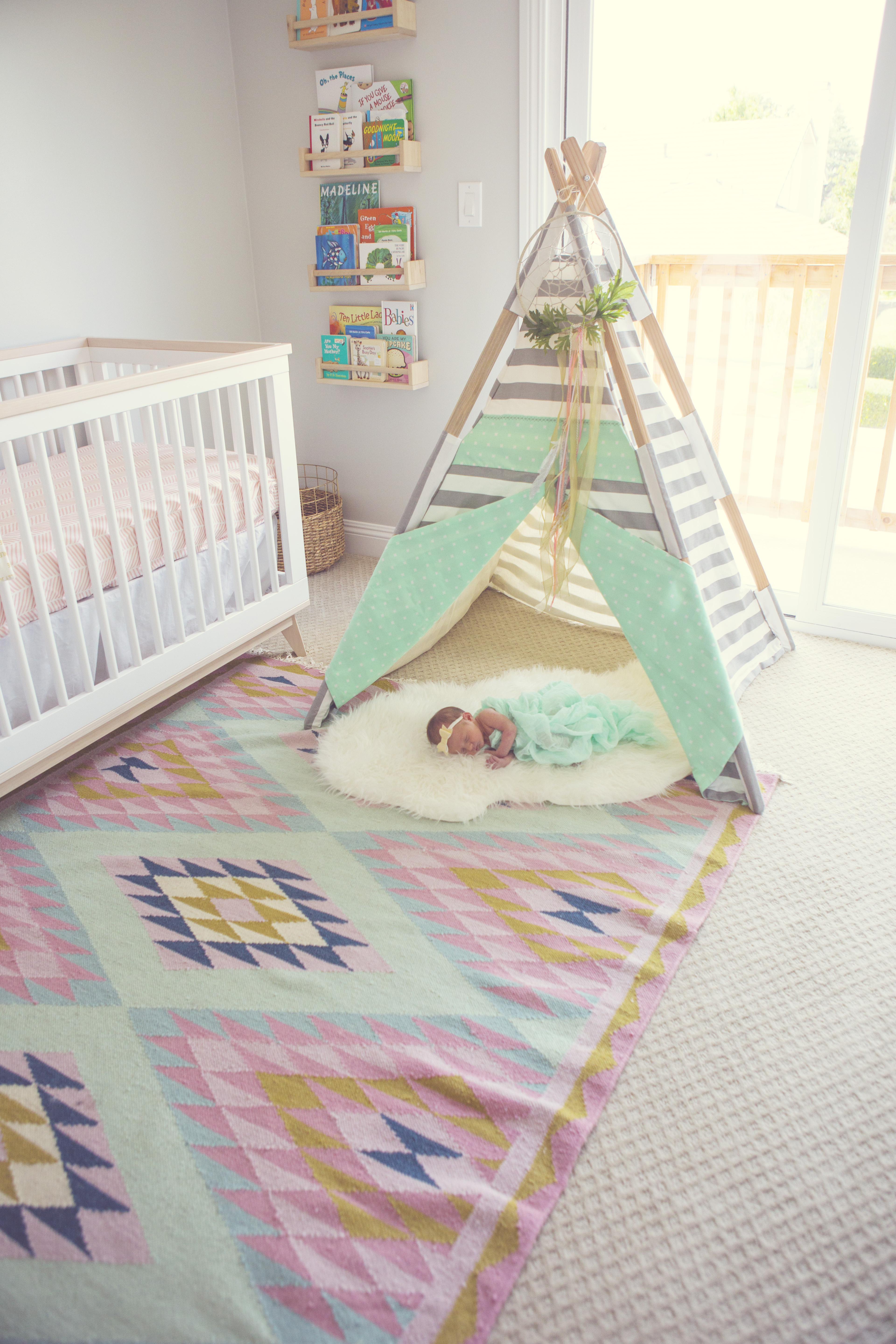 Teepee in Boho Nursery for Baby Girl