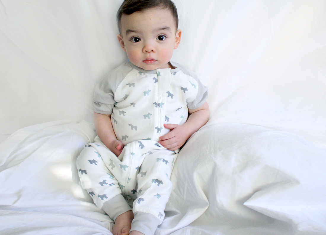 Nest Designs Raglan Rhinos Sleep Suit - Project Nursery