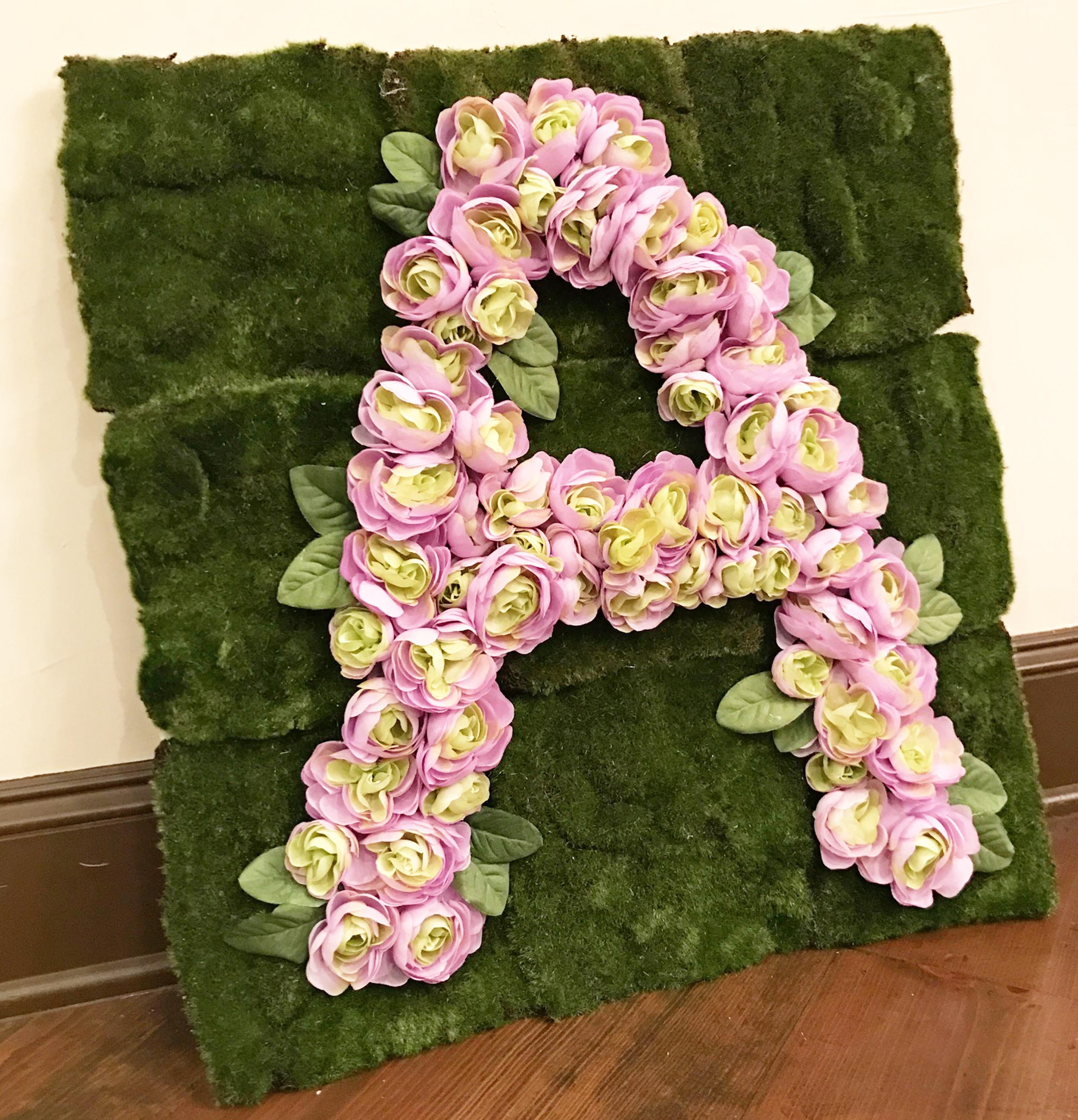 Moss Monogram Floral Arrangement - Step-By-Step Tutorial