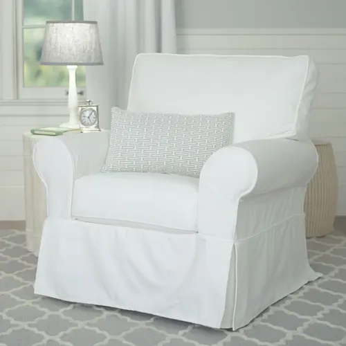 White Upholstered Glider