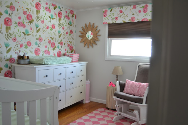 Floral Accent Wall in Girl's Nursery - Project Nursery