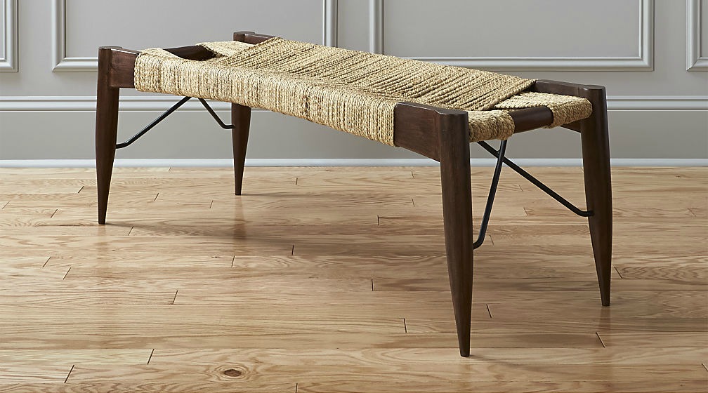 Bench from CB2 Woven Wood Bench