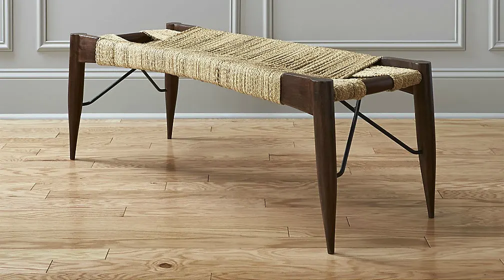 Bench from CB2 Woven Wood Bench
