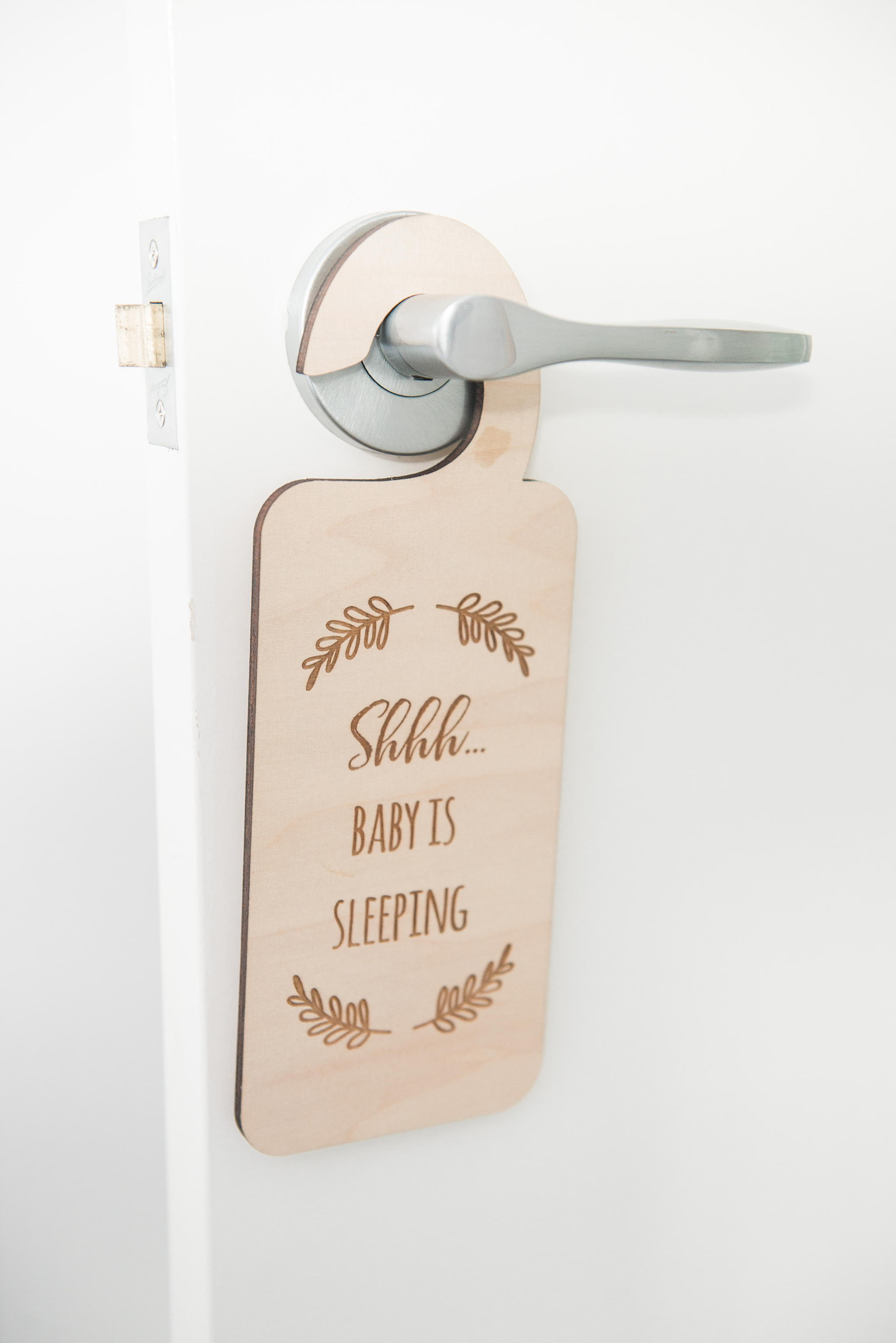 Nursery Baby is Sleeping Wooden Door Hanger - Project Nursery