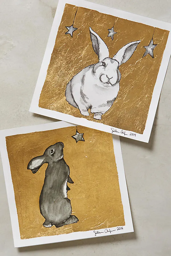 Bunny Gilded Bunny Print Anthropologie 