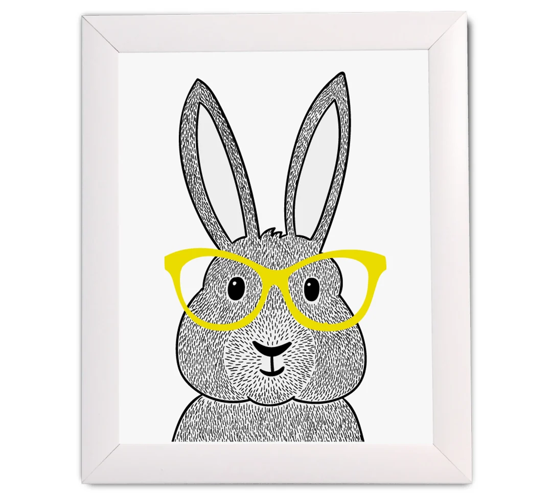 Bunny in Glasses Print - The Project Nursery Shop