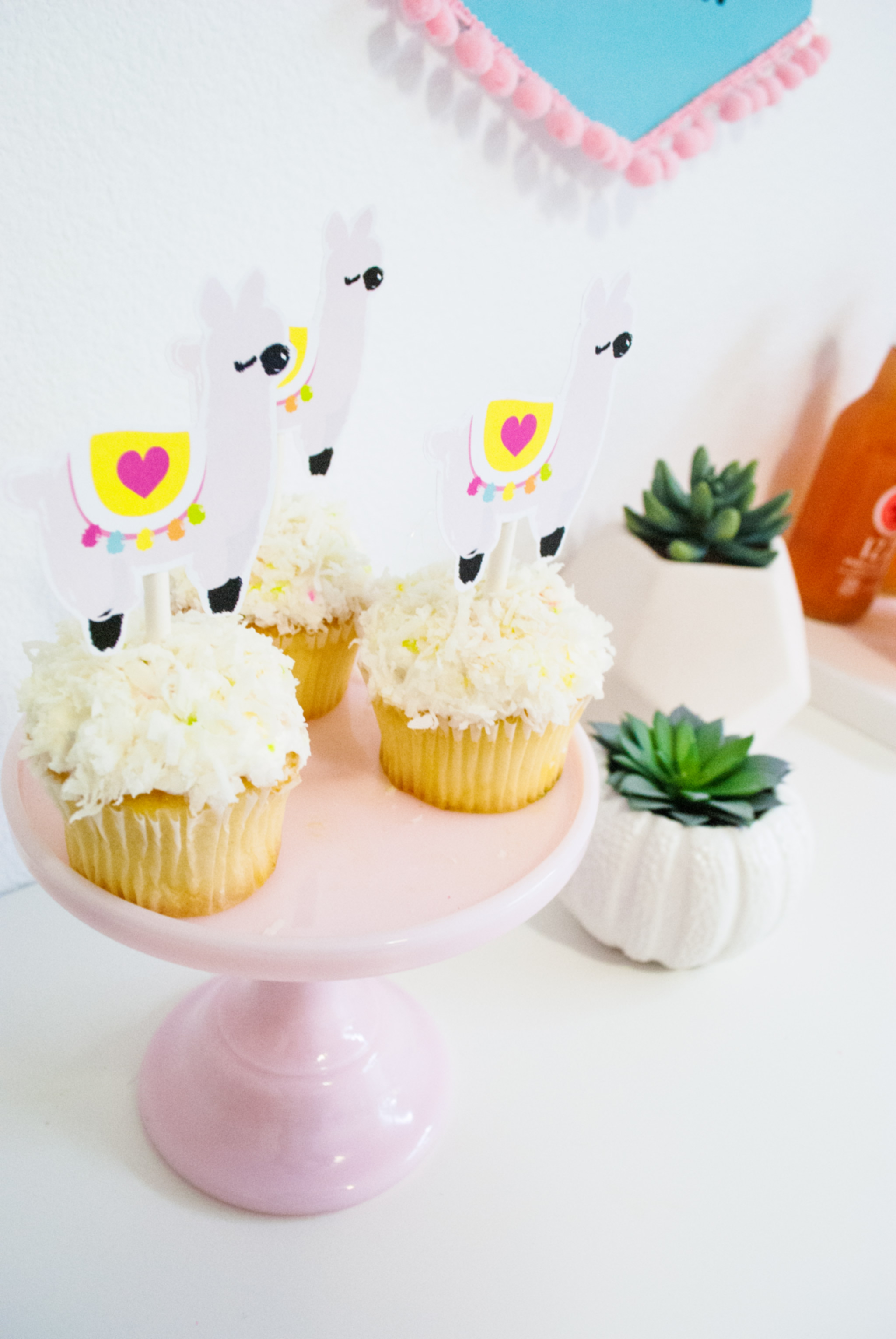 Llama Printable Cupcake Toppers