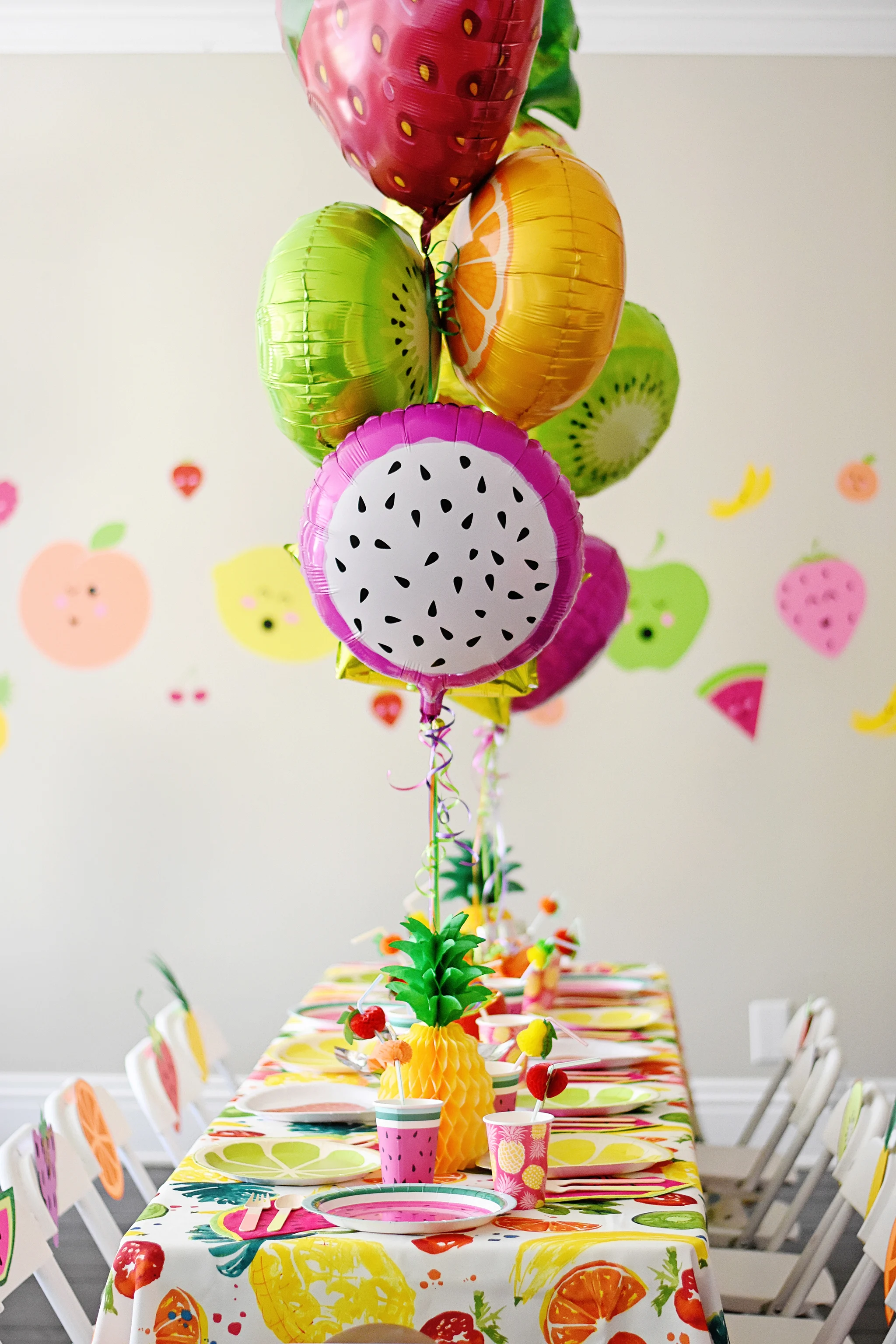 Tutti Frutti Birthday Party Kids Party Tables and Balloons - Project Nursery