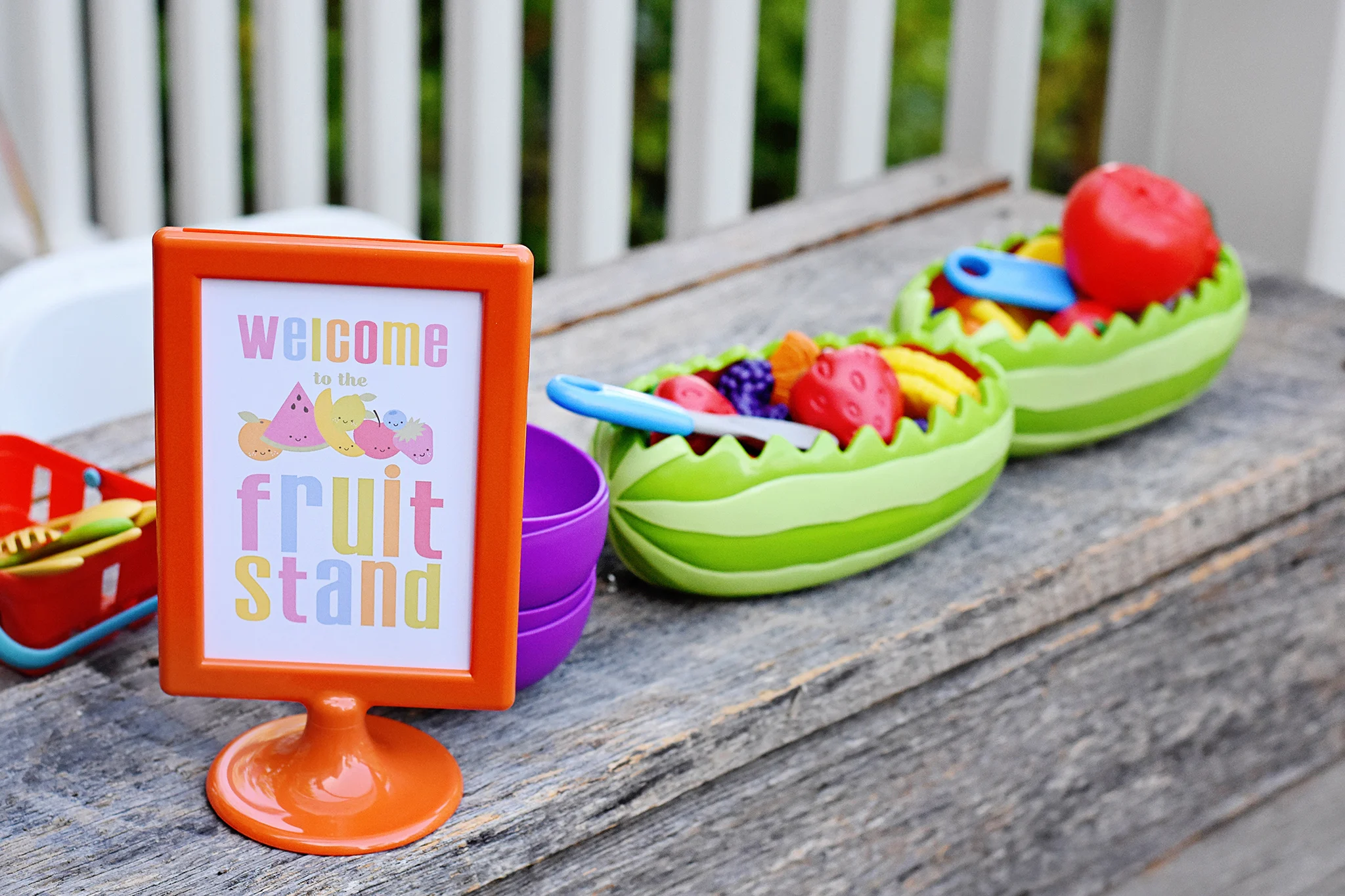 Play Fruit Stand for Tutti Frutti Birthday Party - Project Nursery