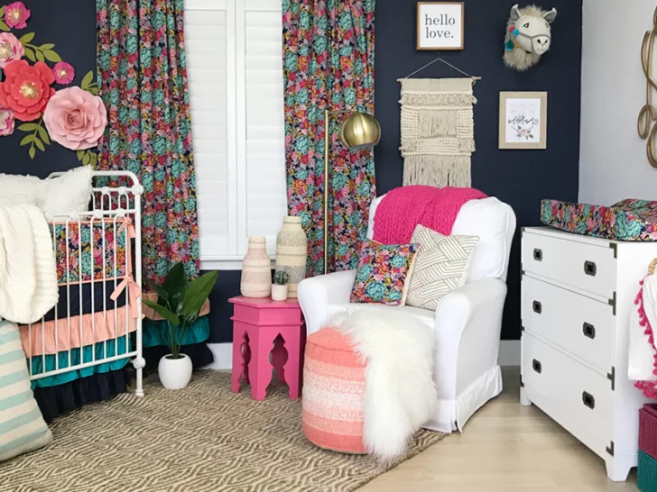 Dark Floral Girl's Nursery