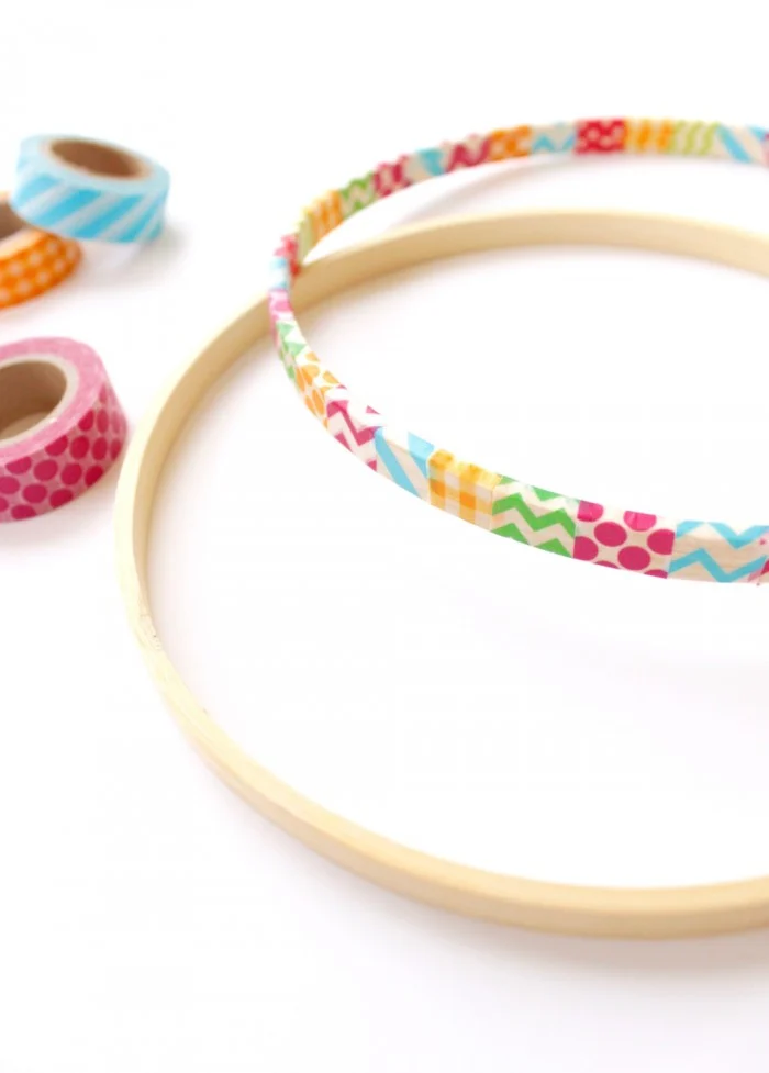 Washi Tape Wrapped Embroidery Hoops