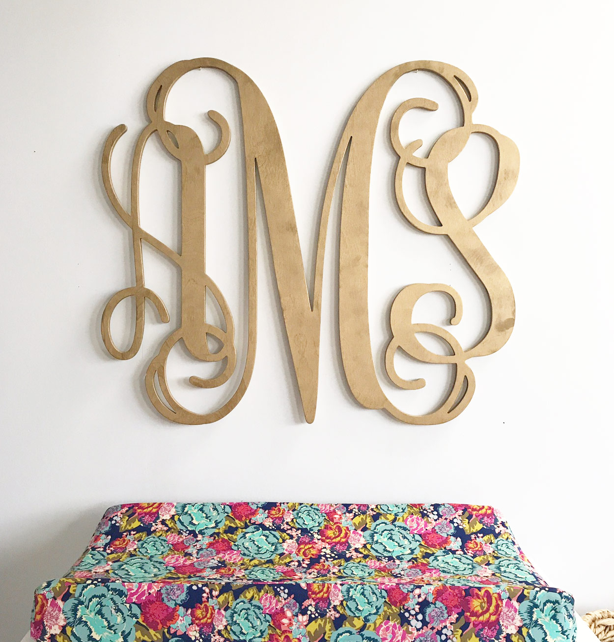 gold monogram wall decor