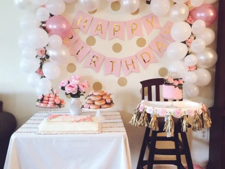 Pink and Gold First Birthday Party