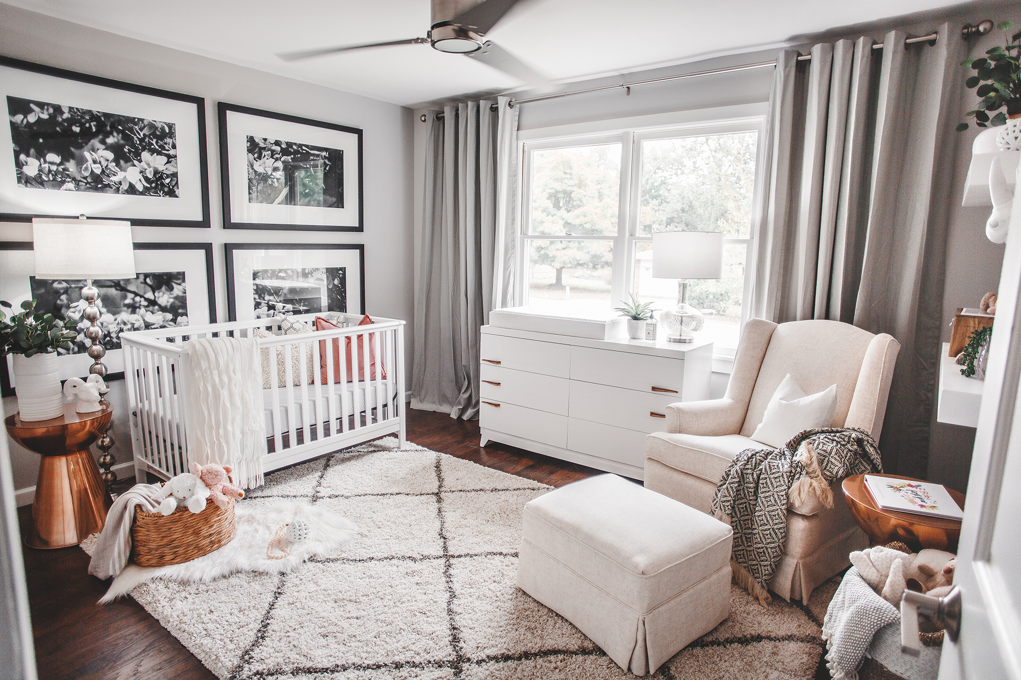 Sophisticated Neutral Girl's Nursery with Copper Accents - Project Nursery