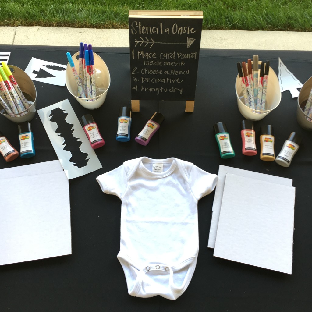 Stencil a Onesie Baby Shower Activity - Project Nursery