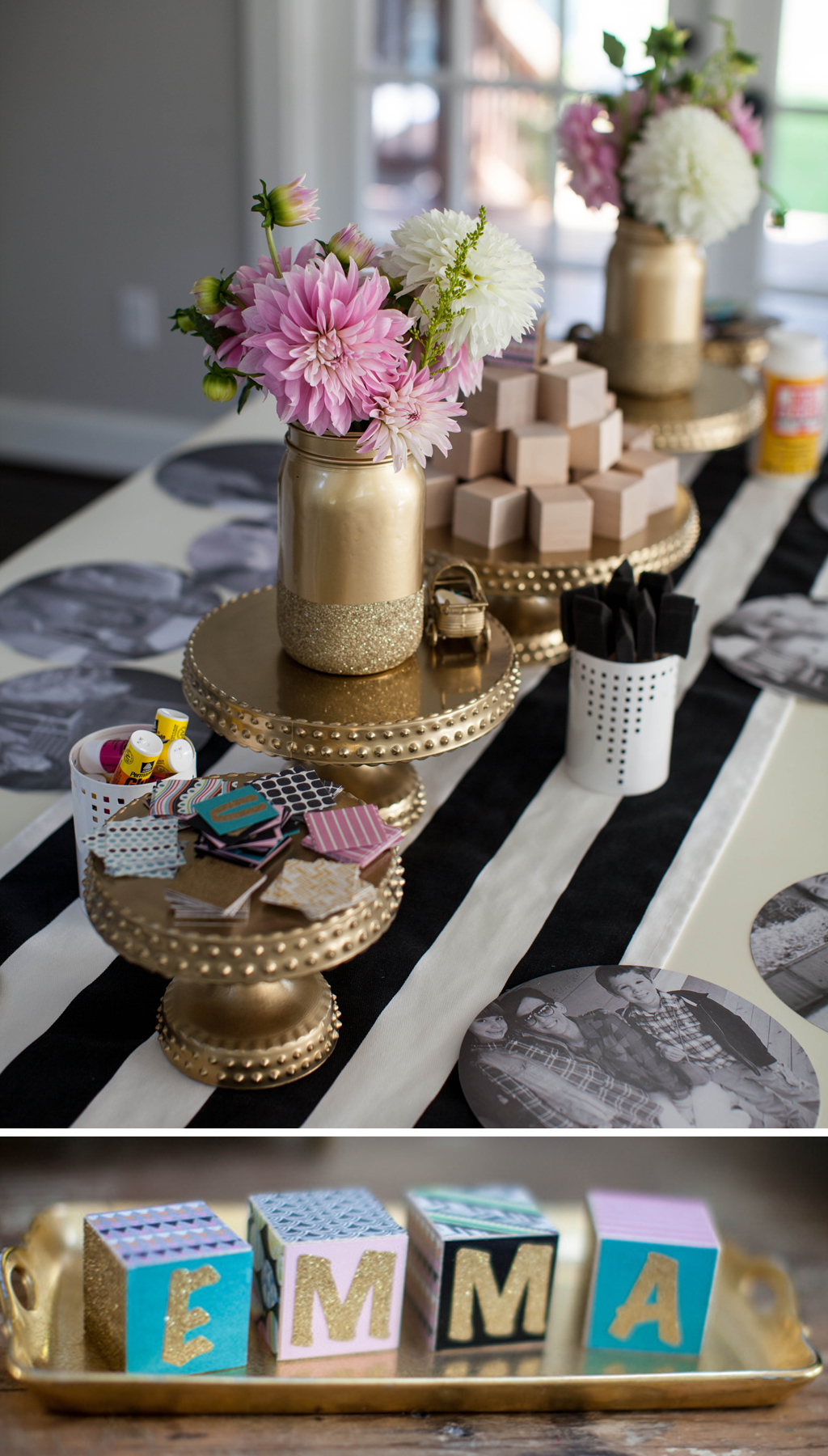 wooden blocks for baby shower