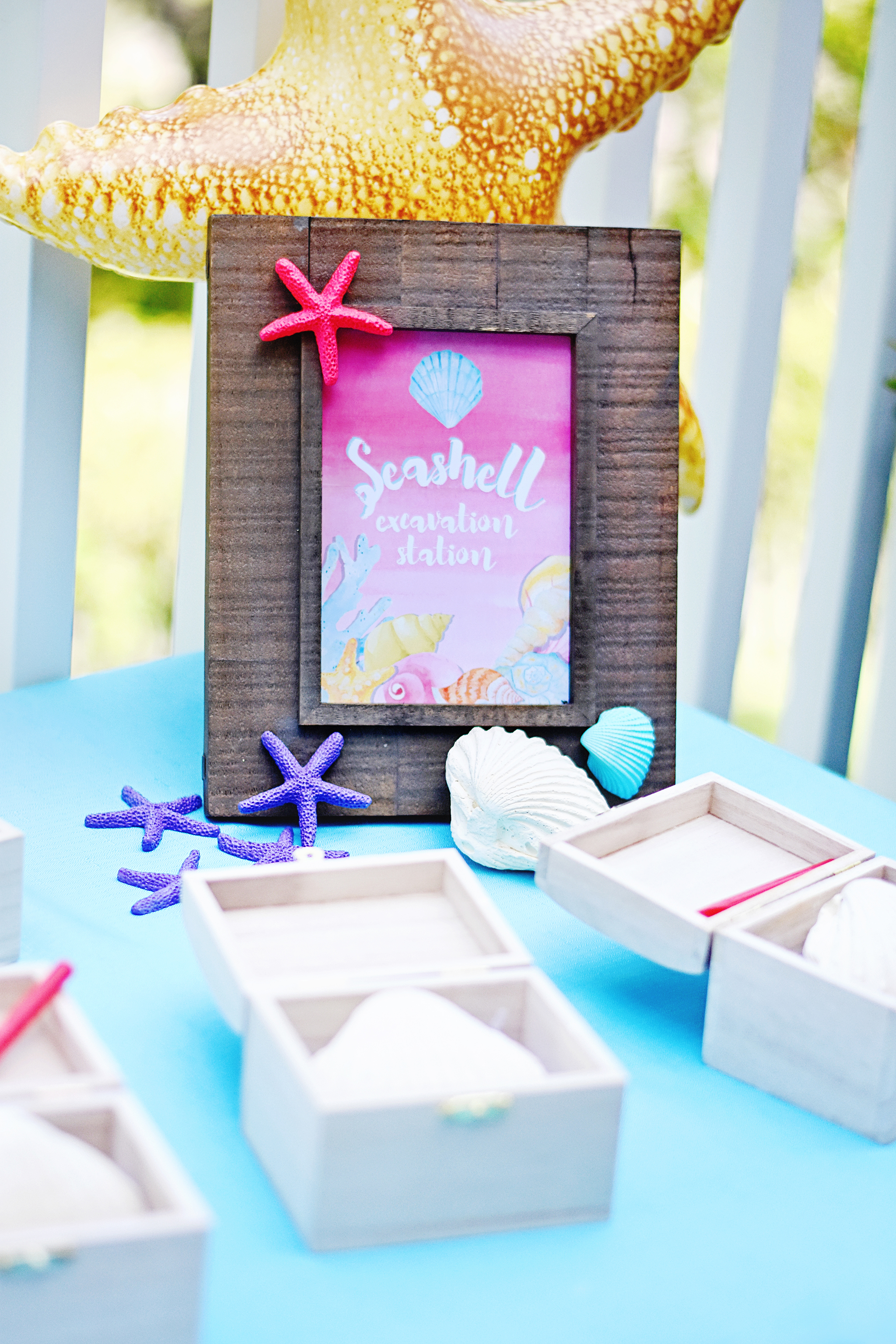 Create a "Seashell Excavation Station" at your Under the Sea party!