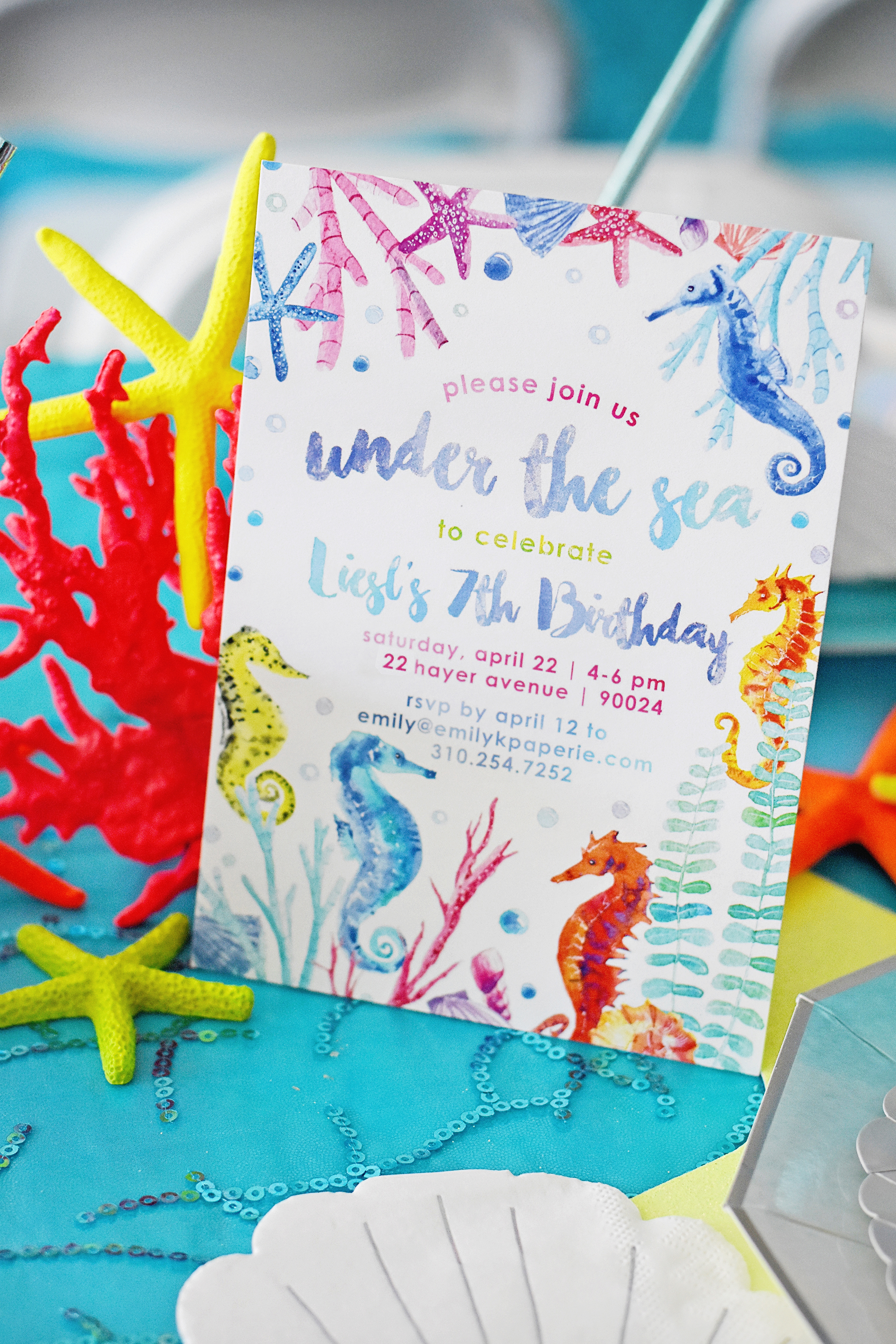 Under the Sea Birthday Party Invitations 