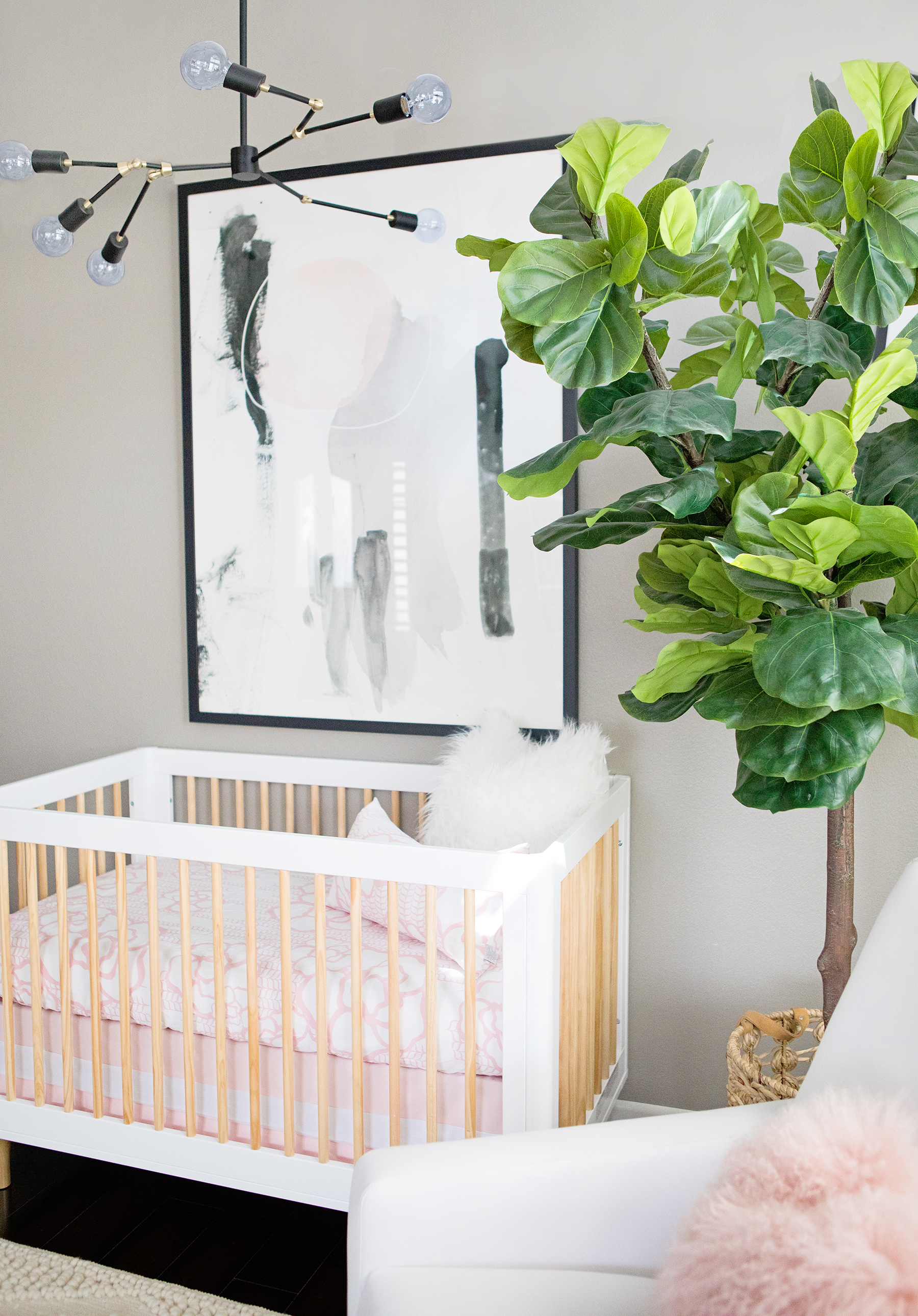 Kailee Wright Nursery with Modern Light Fixture