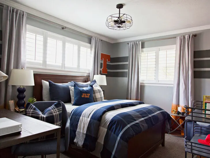 Varsity Sports Inspired Tween Boy Bedroom