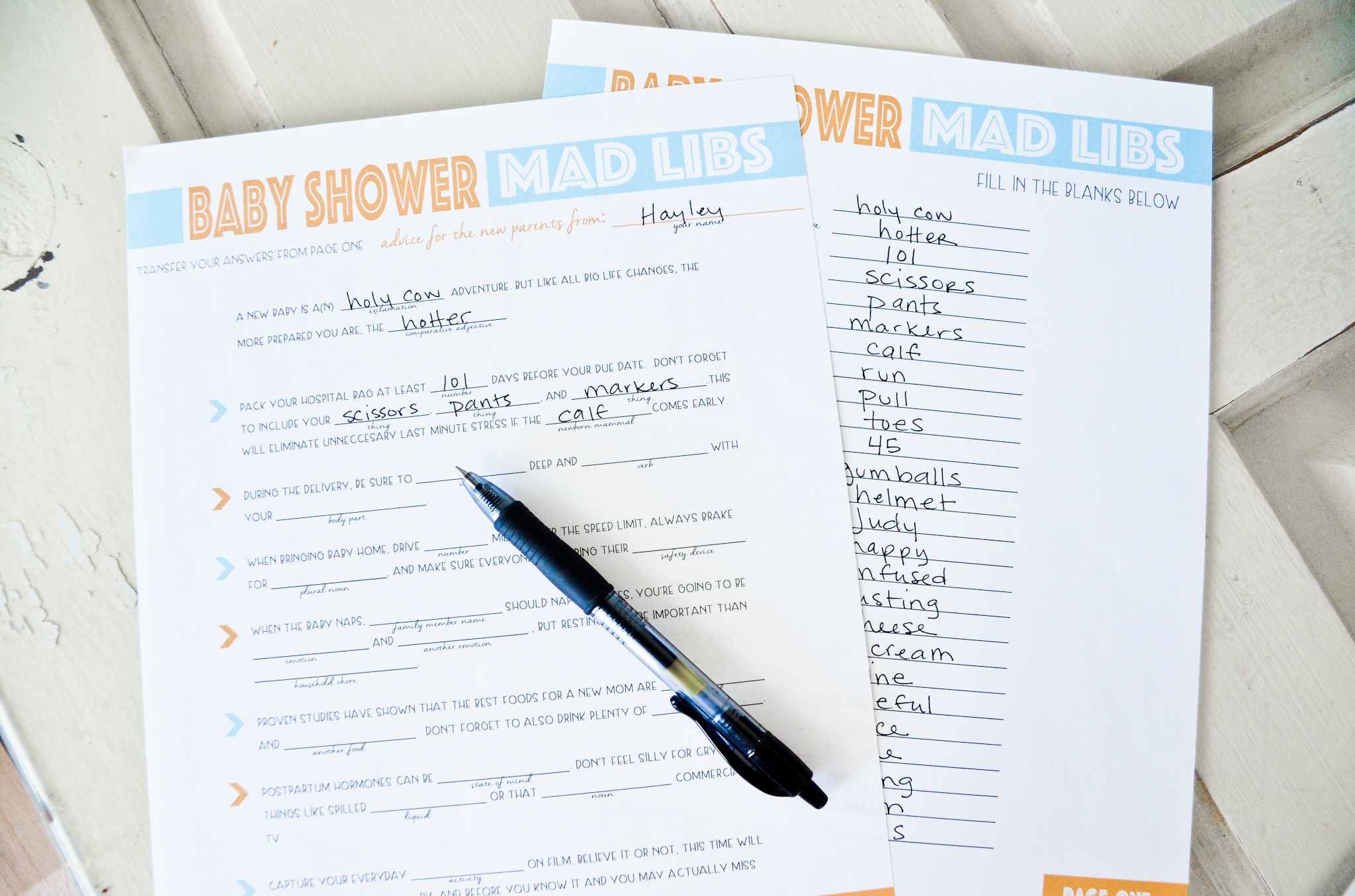 Free Printable Baby Shower Mad Libs - Project Nursery