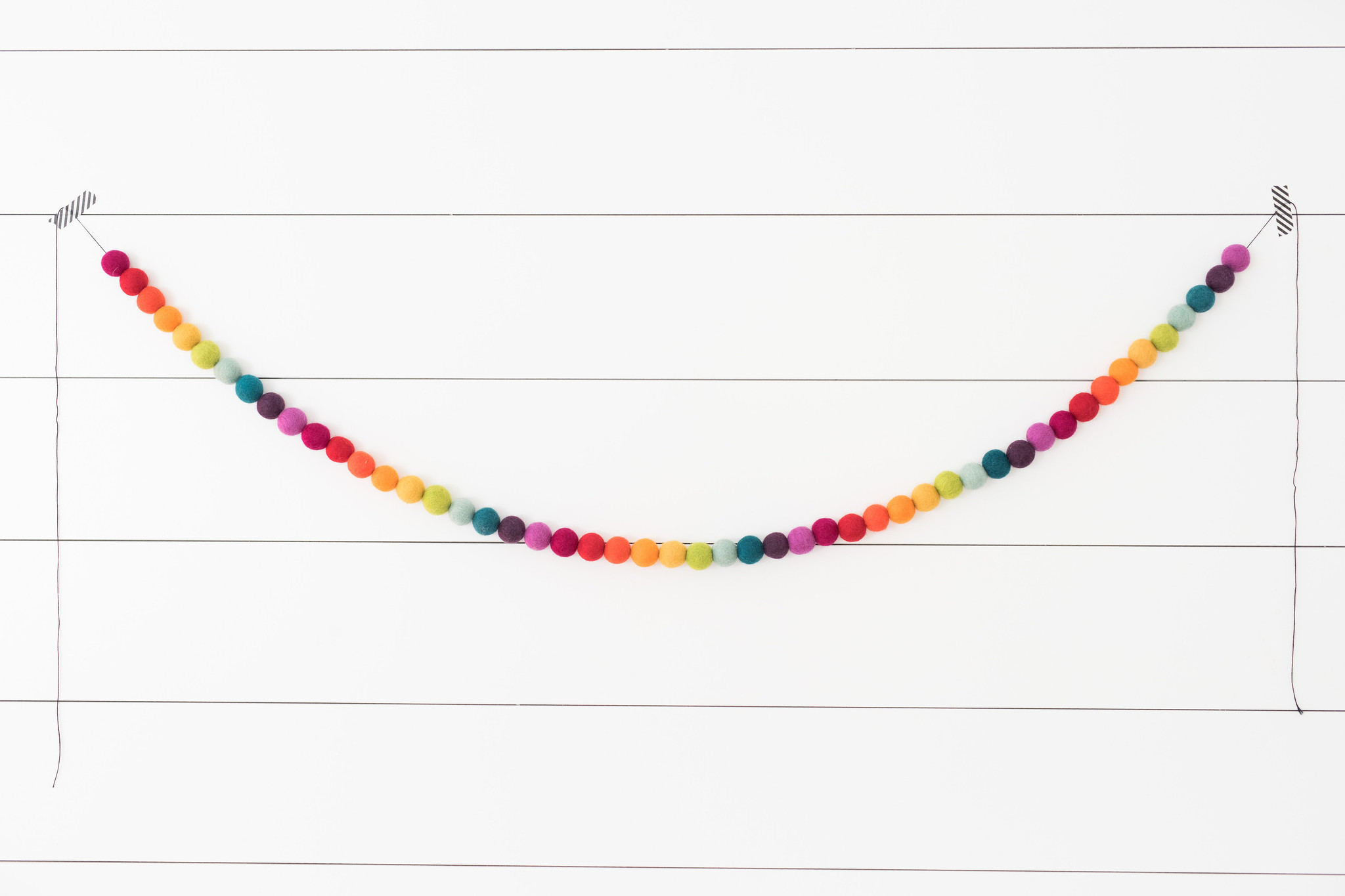 Rainbow Felt Ball Garland