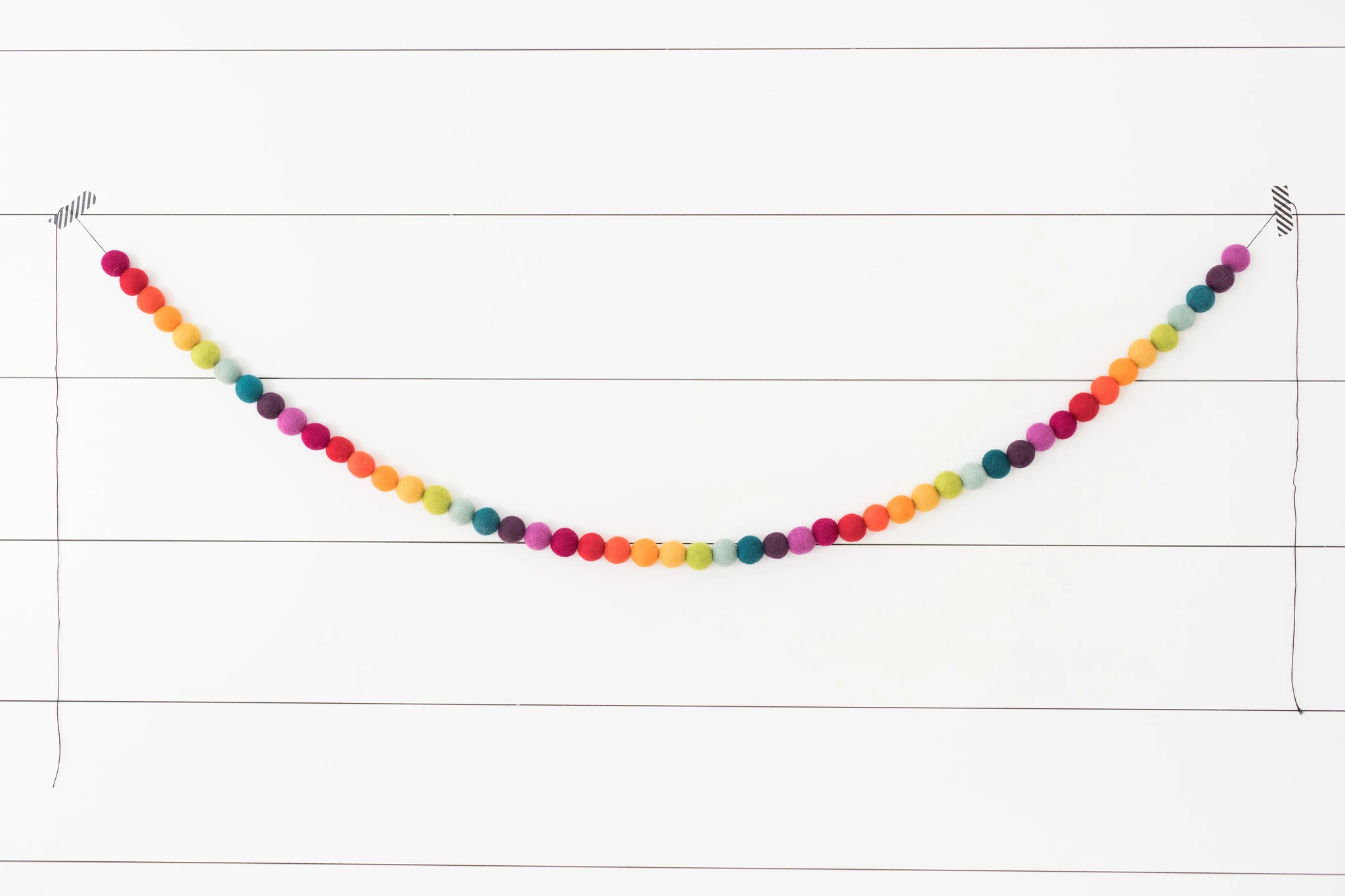 Rainbow Felt Ball Garland