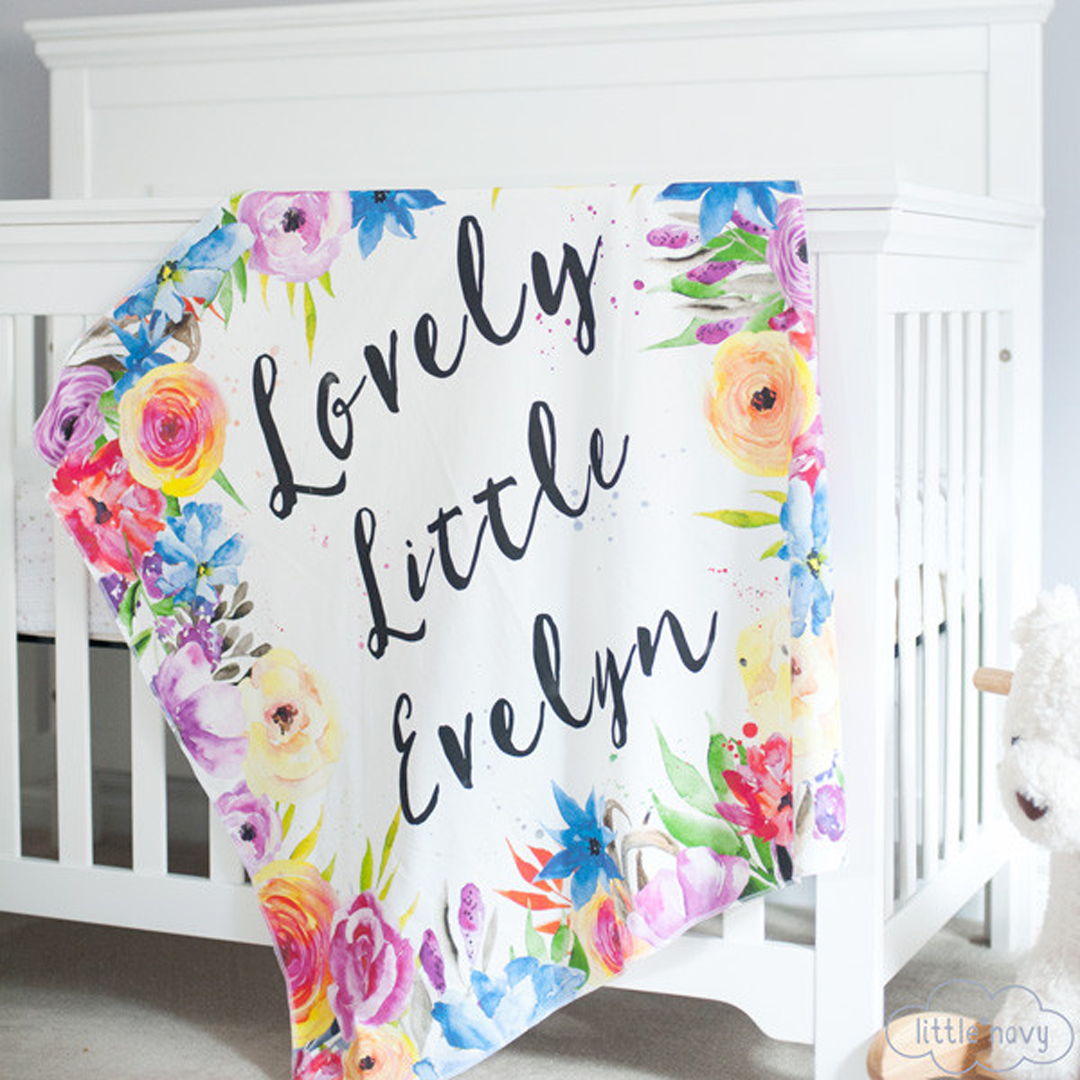 Personalized 'Lovely Little' Organic Swaddle Blanket - The PN Shop