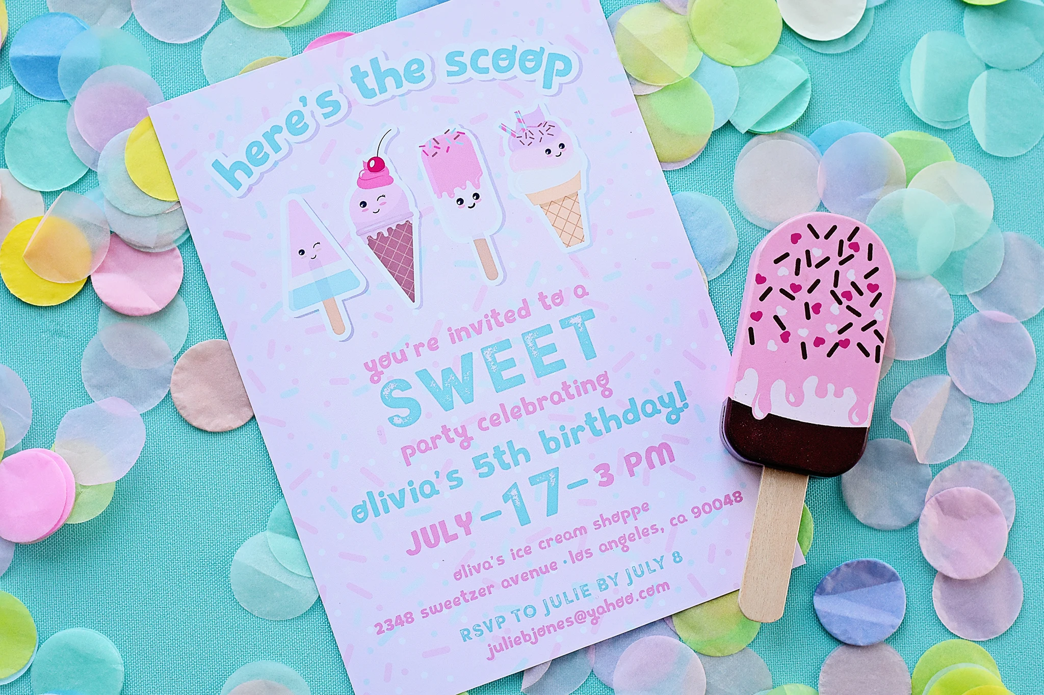 Here's the scoop! Printable Ice Cream Party invitations