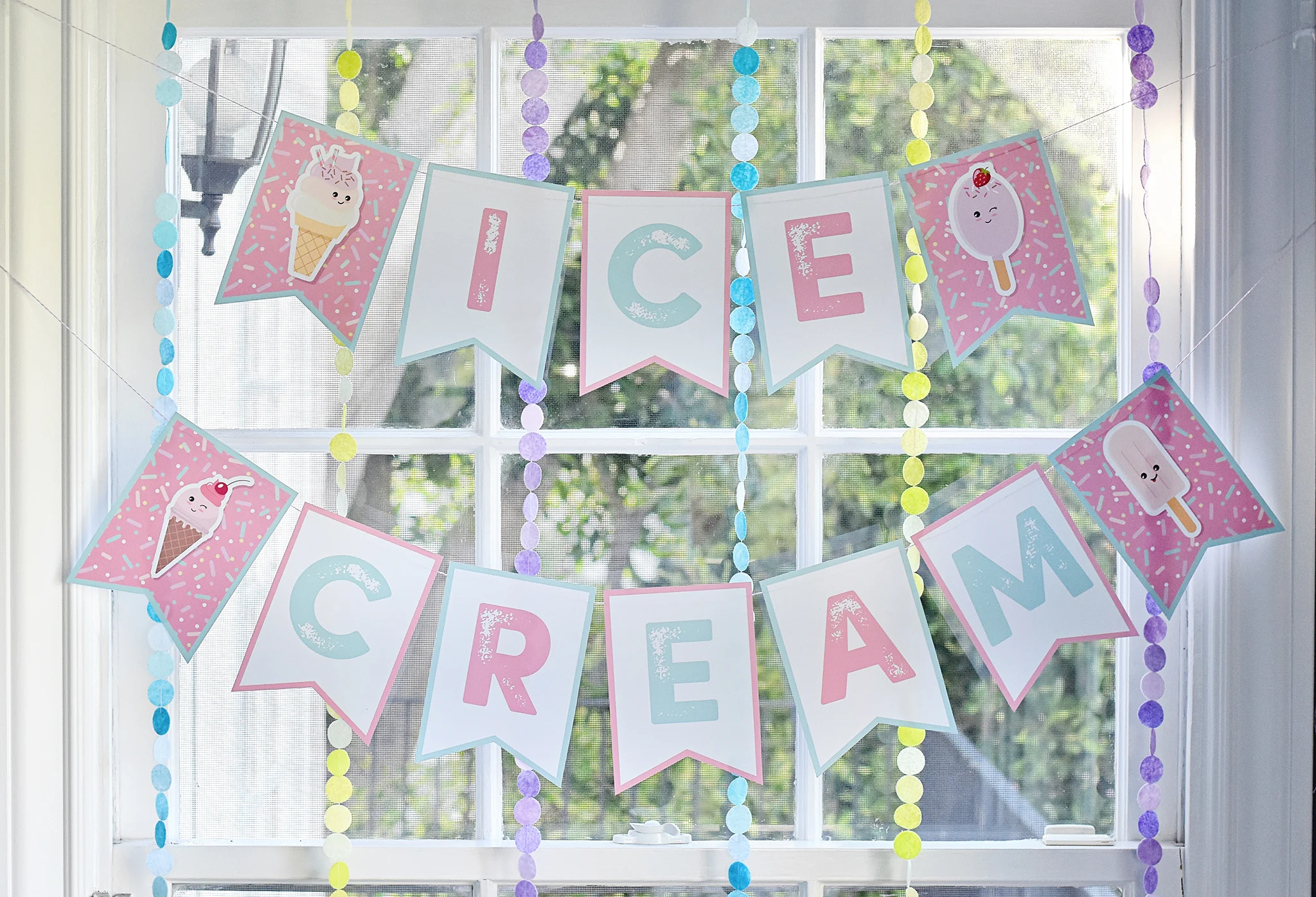 Kawaii Ice Cream Banner 