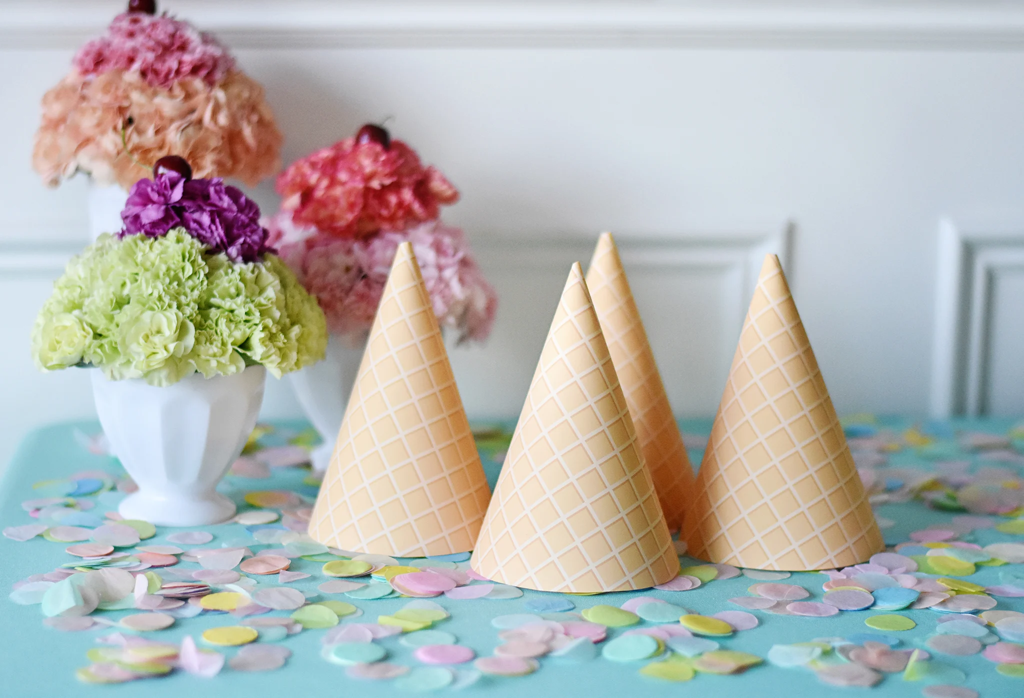 Printable Waffle Cone Party Hats