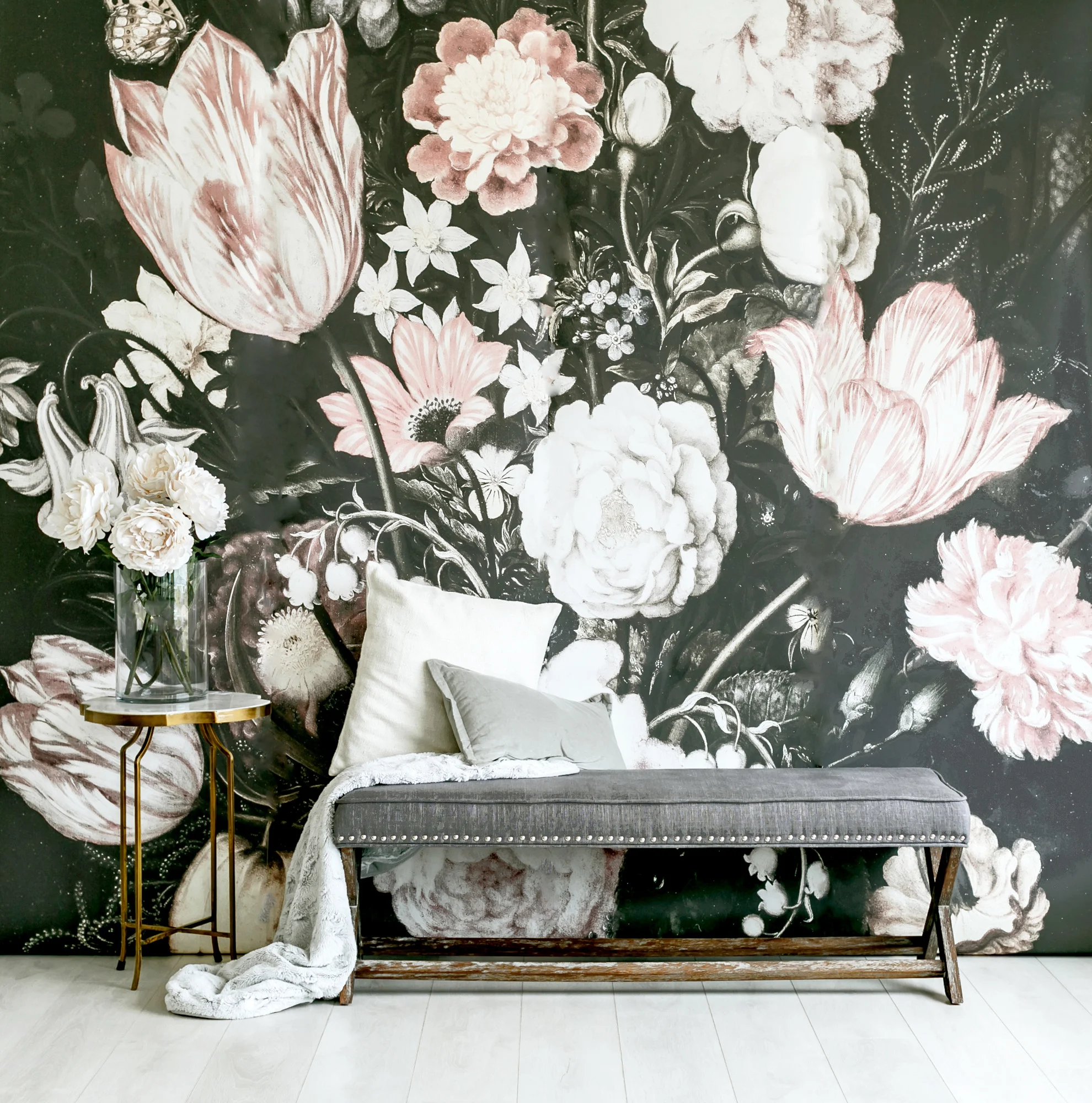 Dark Floral Wall Decal