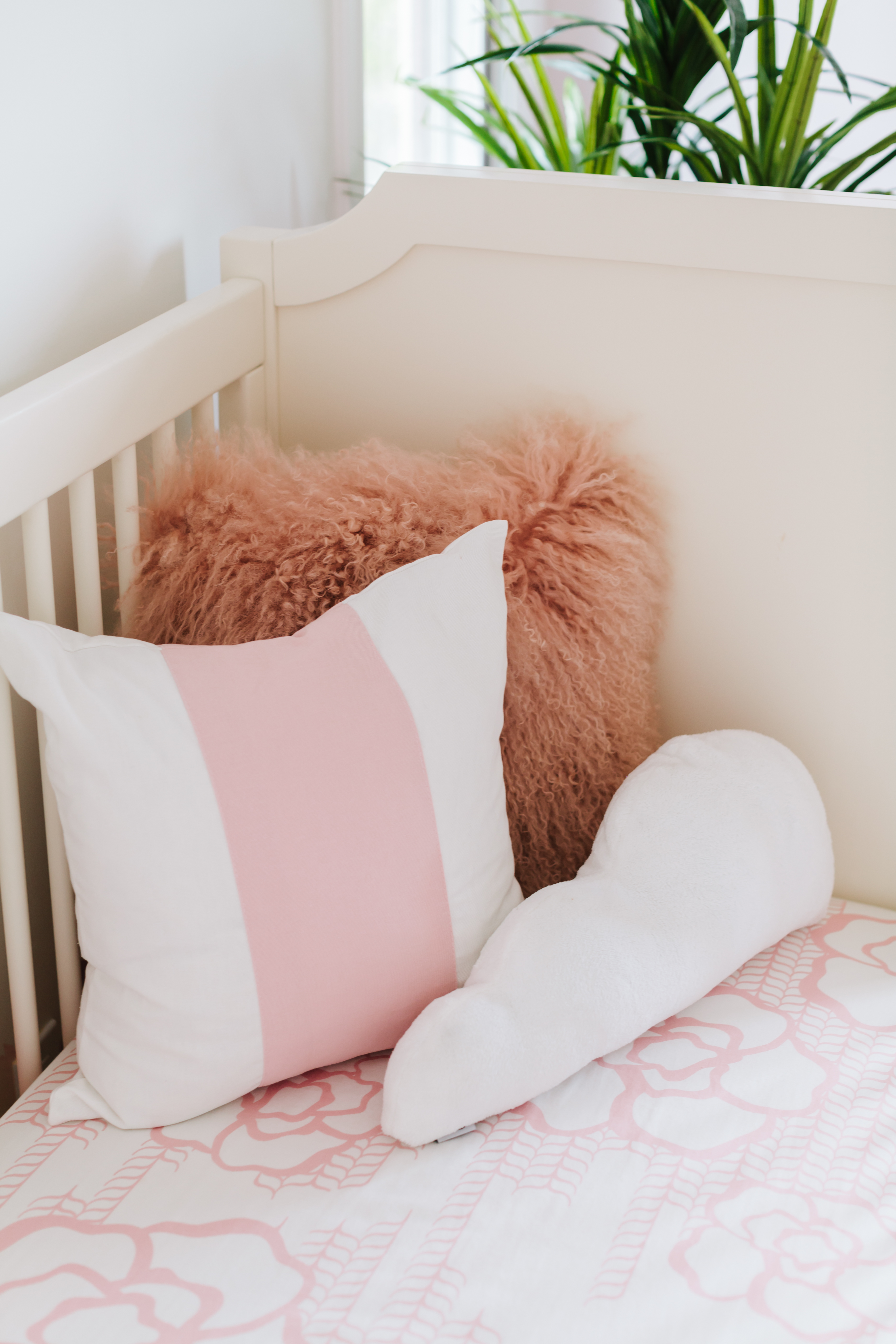 Pink and White Crib Bedding from Oilo Studio