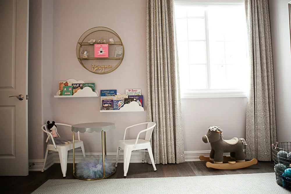 Feminine Pink and Gray Girls Nursery