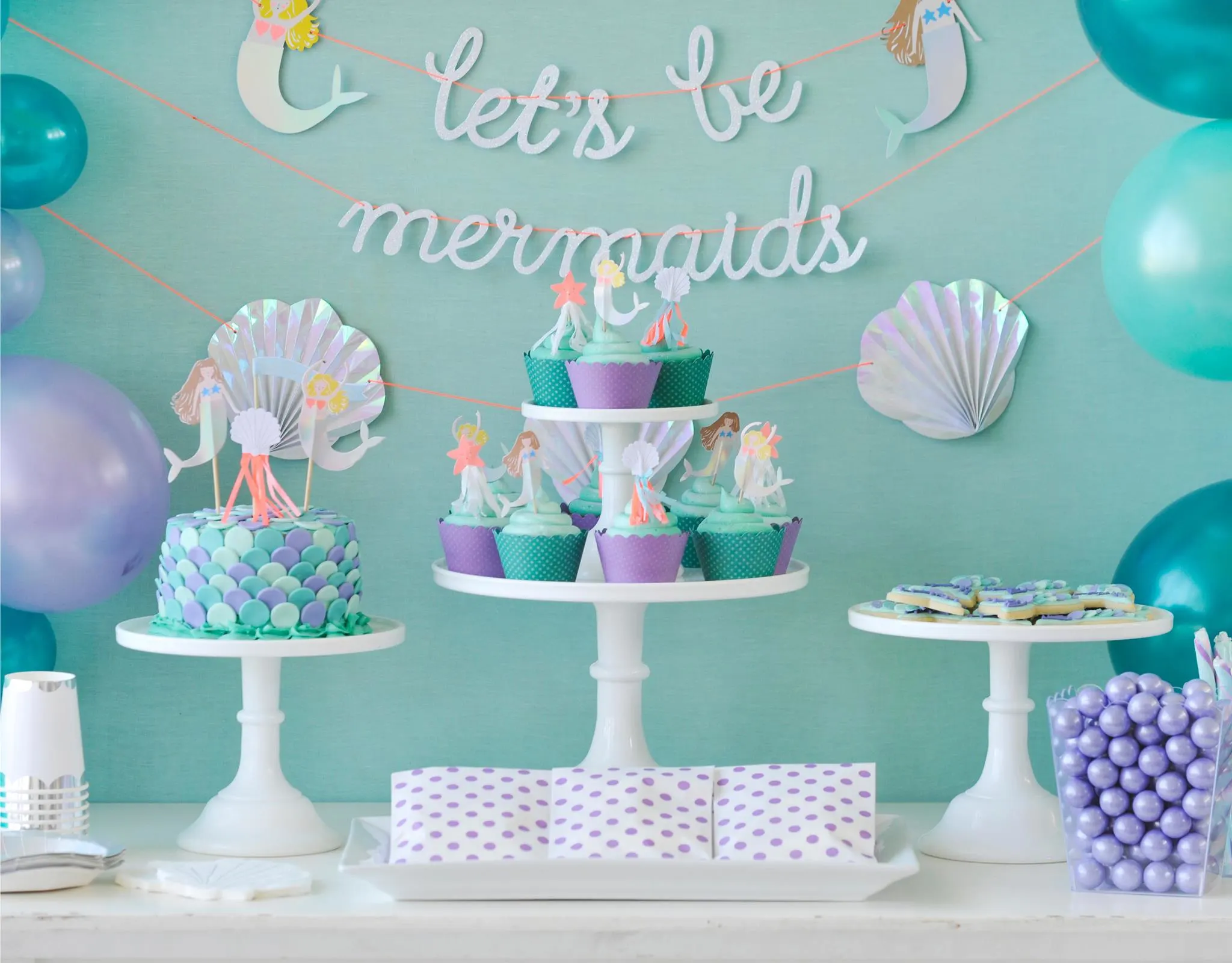 Mermaid Party Garland and Desserts - Project Nursery
